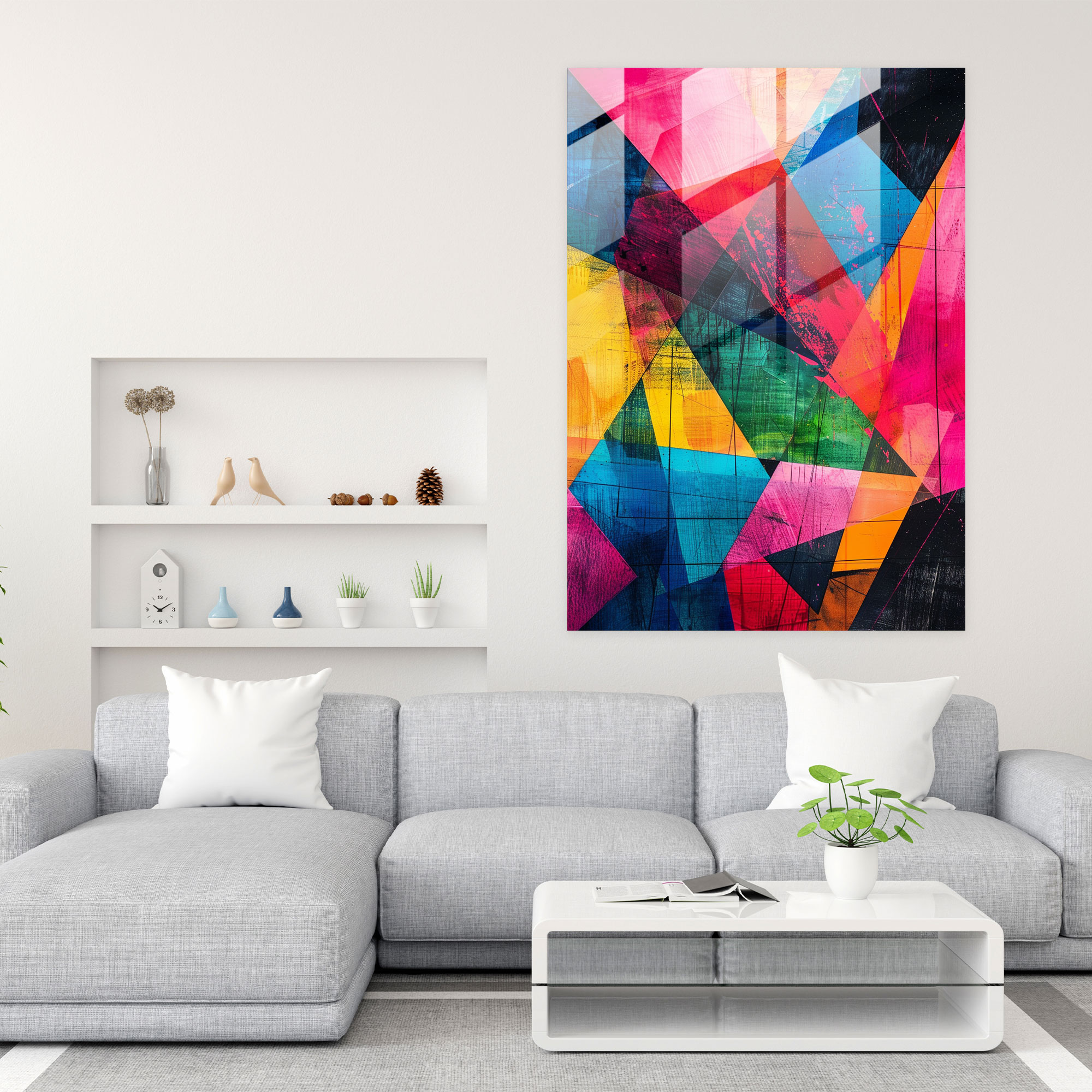 Ashvin Harrison Glass Print: Abstract Geometric Shapes - Ashvin Harrison, Glass Wall Art, Home Decoration, Ashvin Harrison