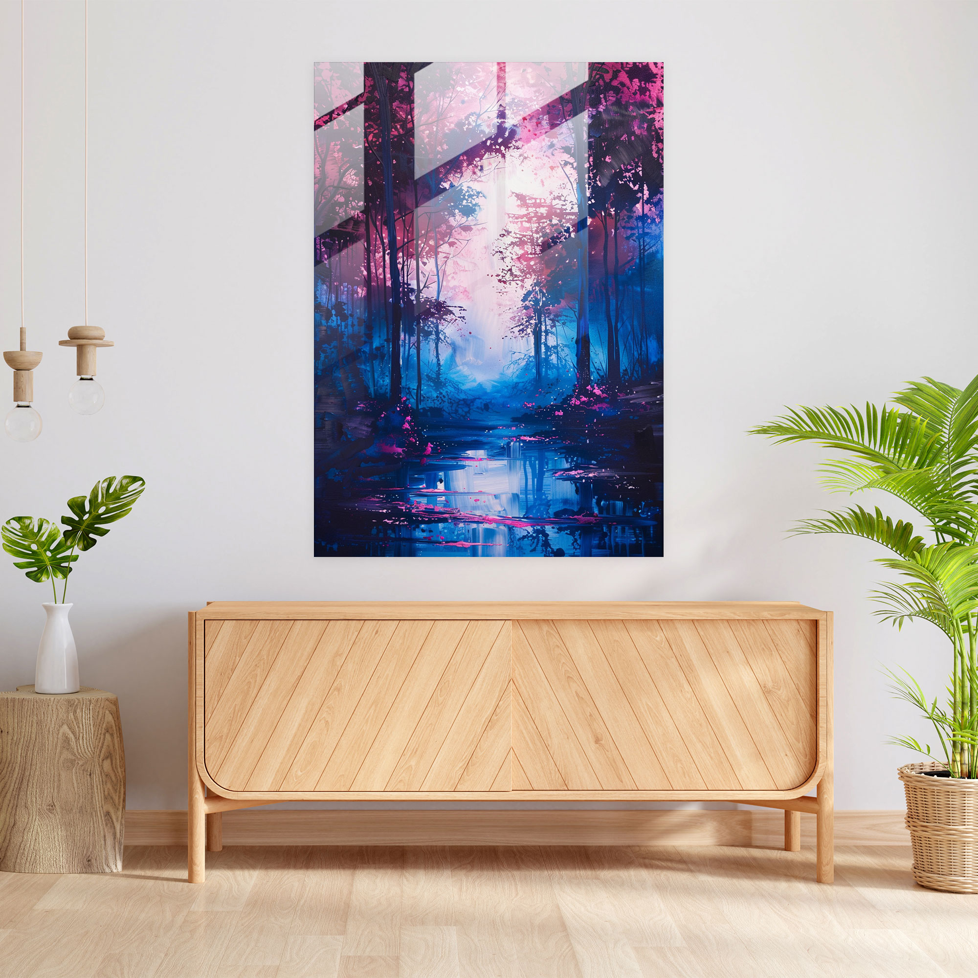Ashvin Harrison Glass Print: Mystical Forest - Ashvin Harrison, Modern Art, Glass Print, Ashvin Harrison