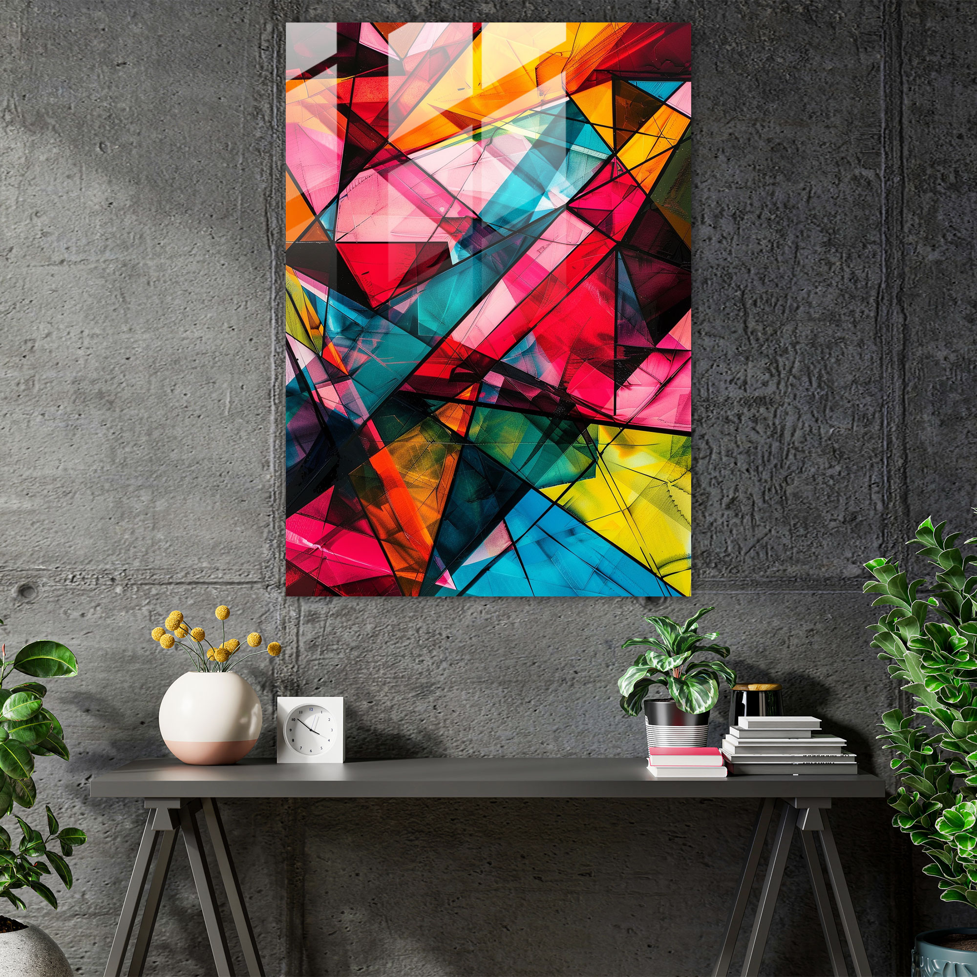 Ashvin Harrison Abstract Geometric Glass Print - Ashvin Harrison, Ashvin Harrison, Wall Decoration, Home Decoration