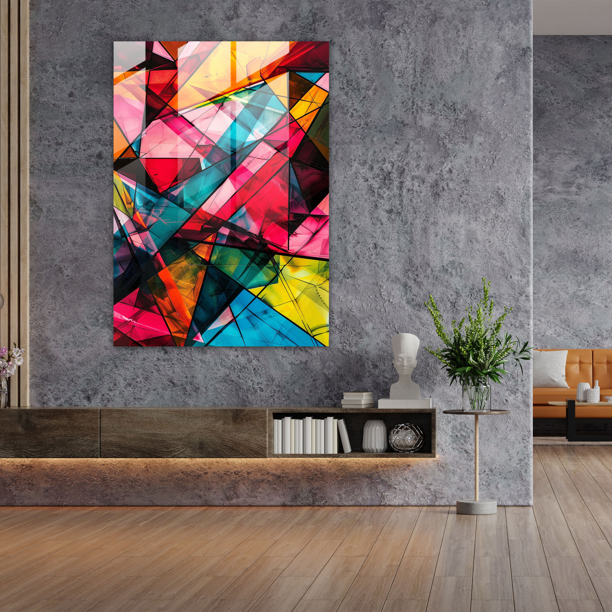 Ashvin Harrison Abstract Geometric Glass Print - Ashvin Harrison, Ashvin Harrison, Wall Decoration, Home Decoration