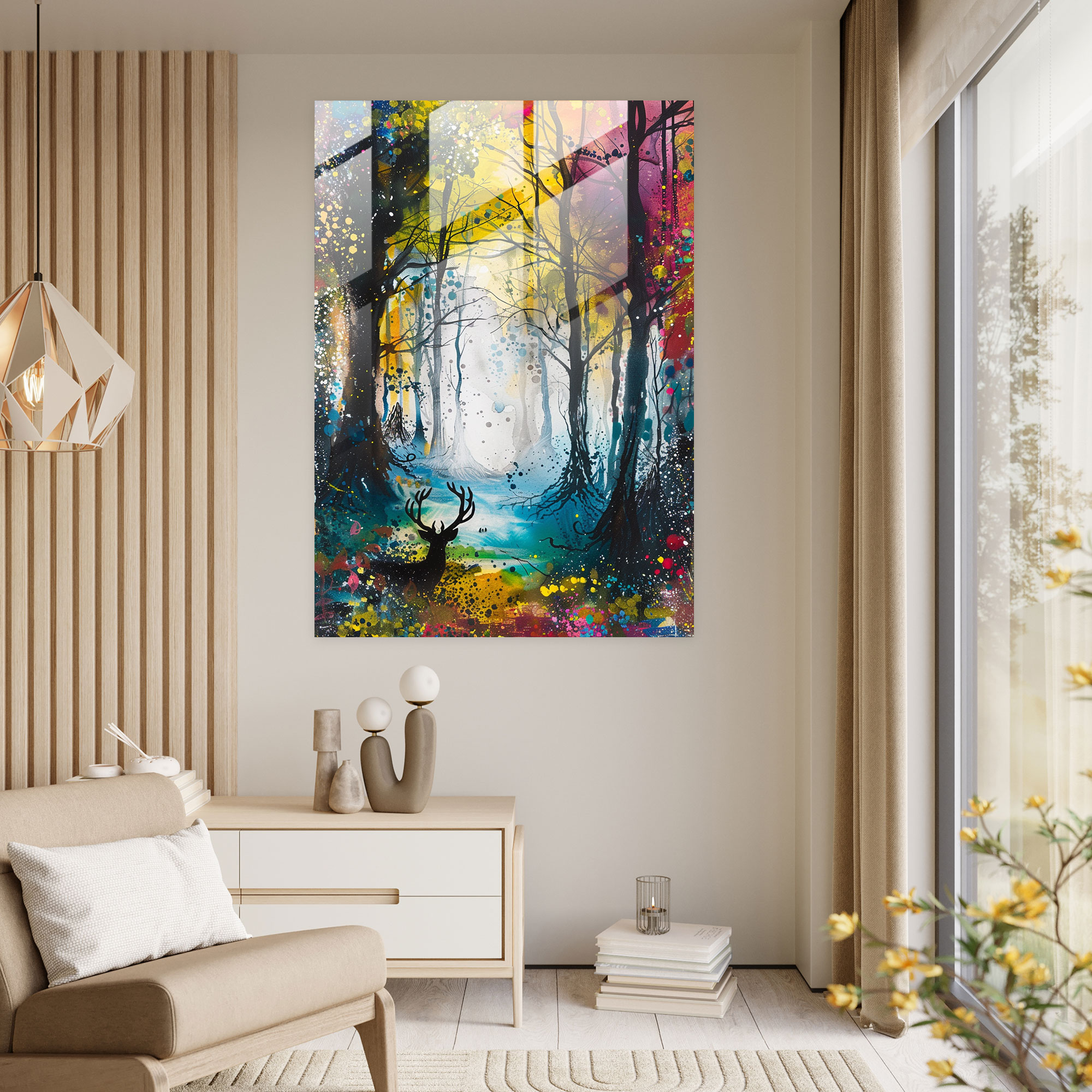 Enchanted Forest Glass Wall Art By Ashvin Harrison - Ashvin Harrison, Modern Art, Ashvin Harrison, Glass Art