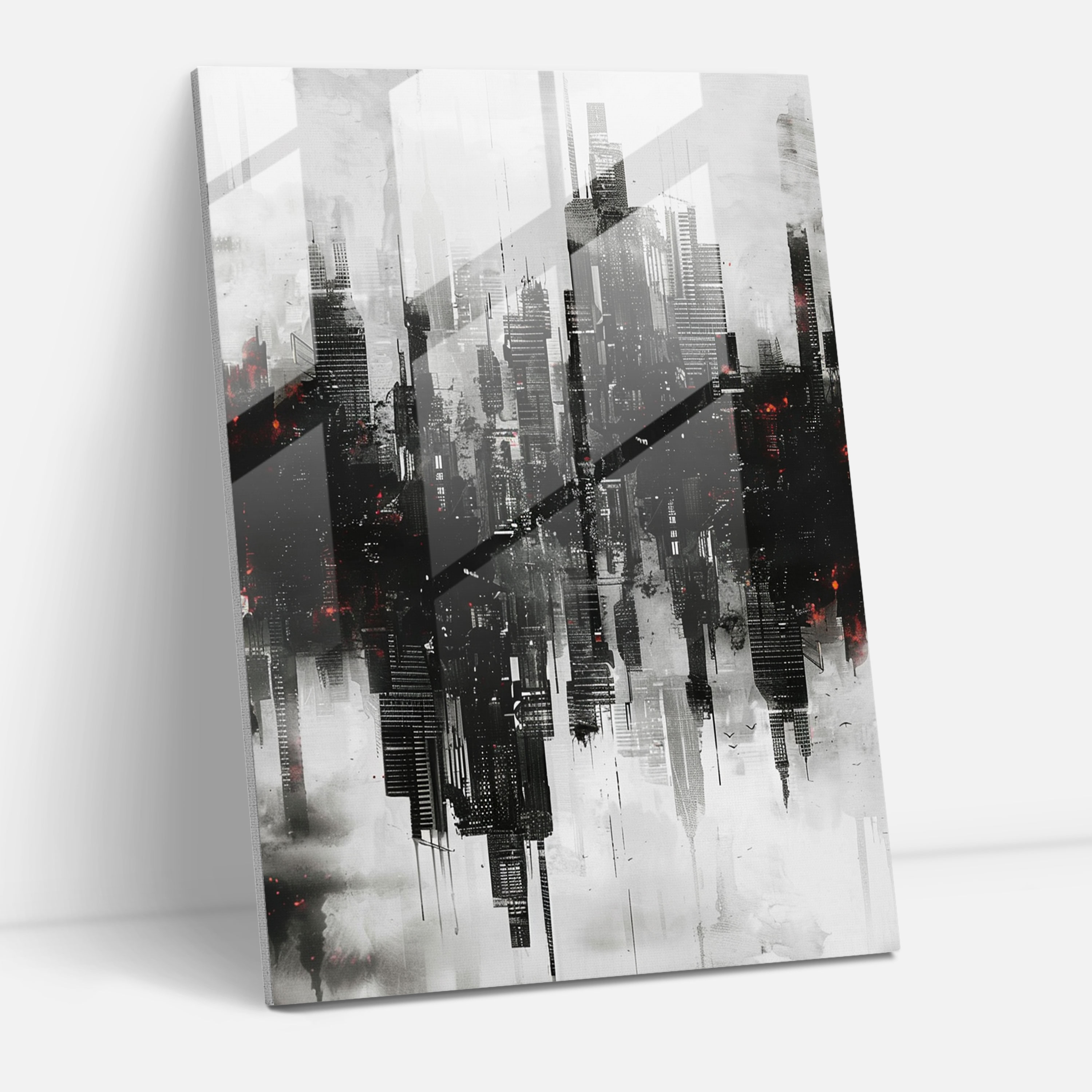 Surreal Cityscape Glass Print In Ashvin Harrison Style - Ashvin Harrison, Modern Art, Ashvin Harrison, Glass Print