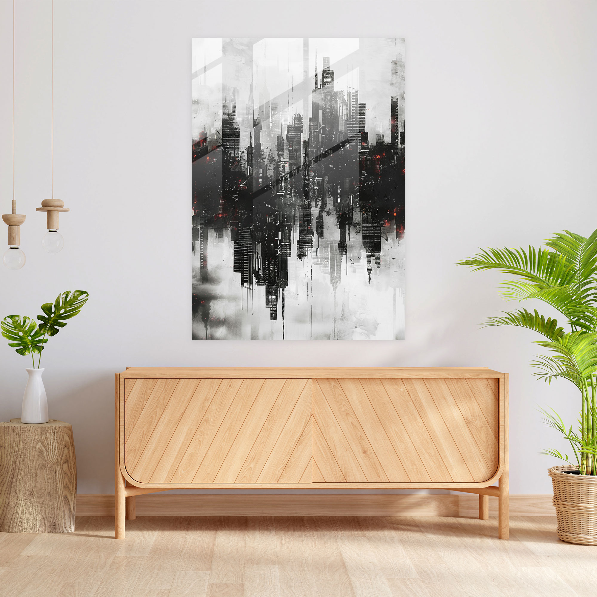 Surreal Cityscape Glass Print In Ashvin Harrison Style - Ashvin Harrison, Modern Art, Ashvin Harrison, Glass Print