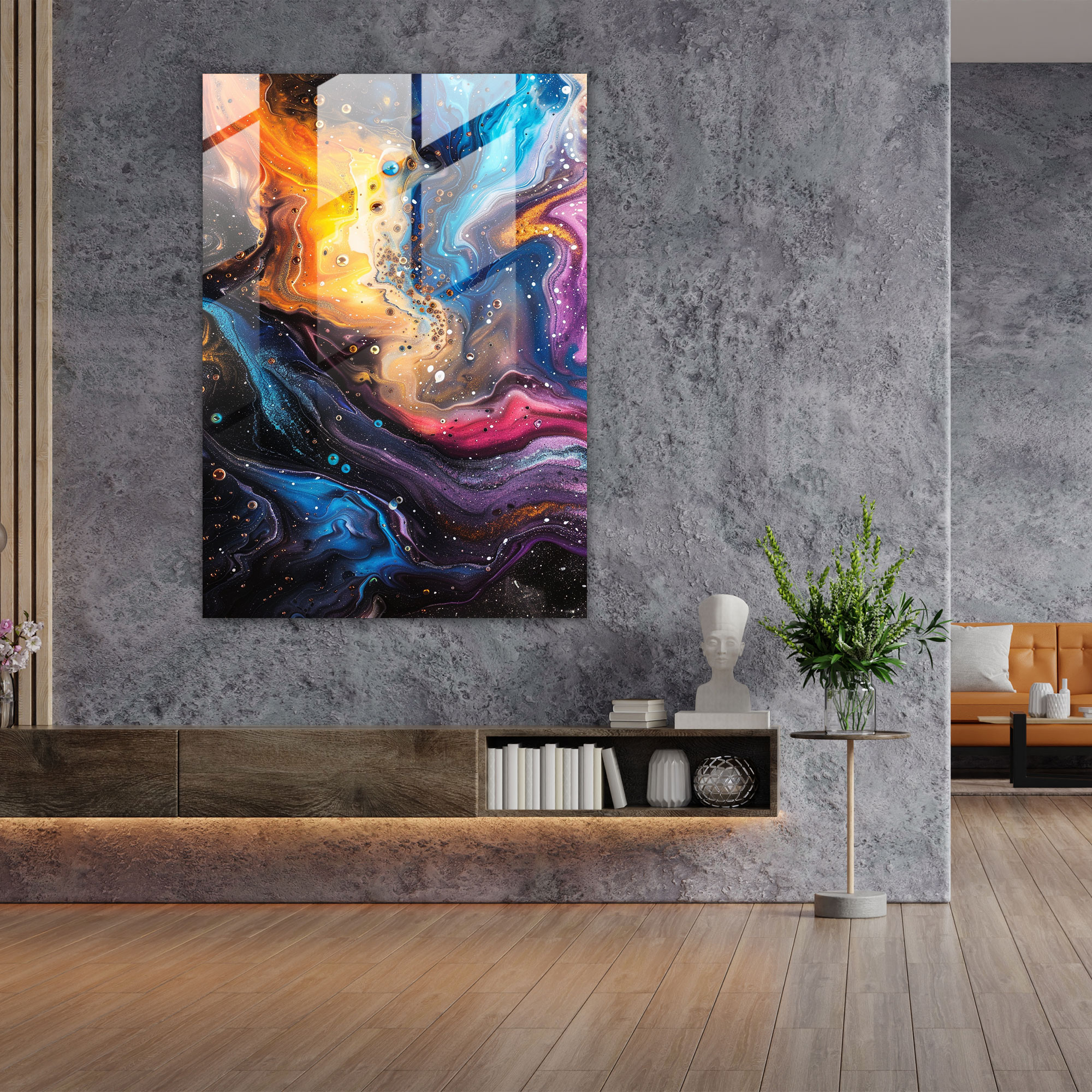Ashvin Harrison Cosmic Galaxy Glass Wall Art - Ashvin Harrison, Ashvin Harrison, Modern Art, Home Decoration