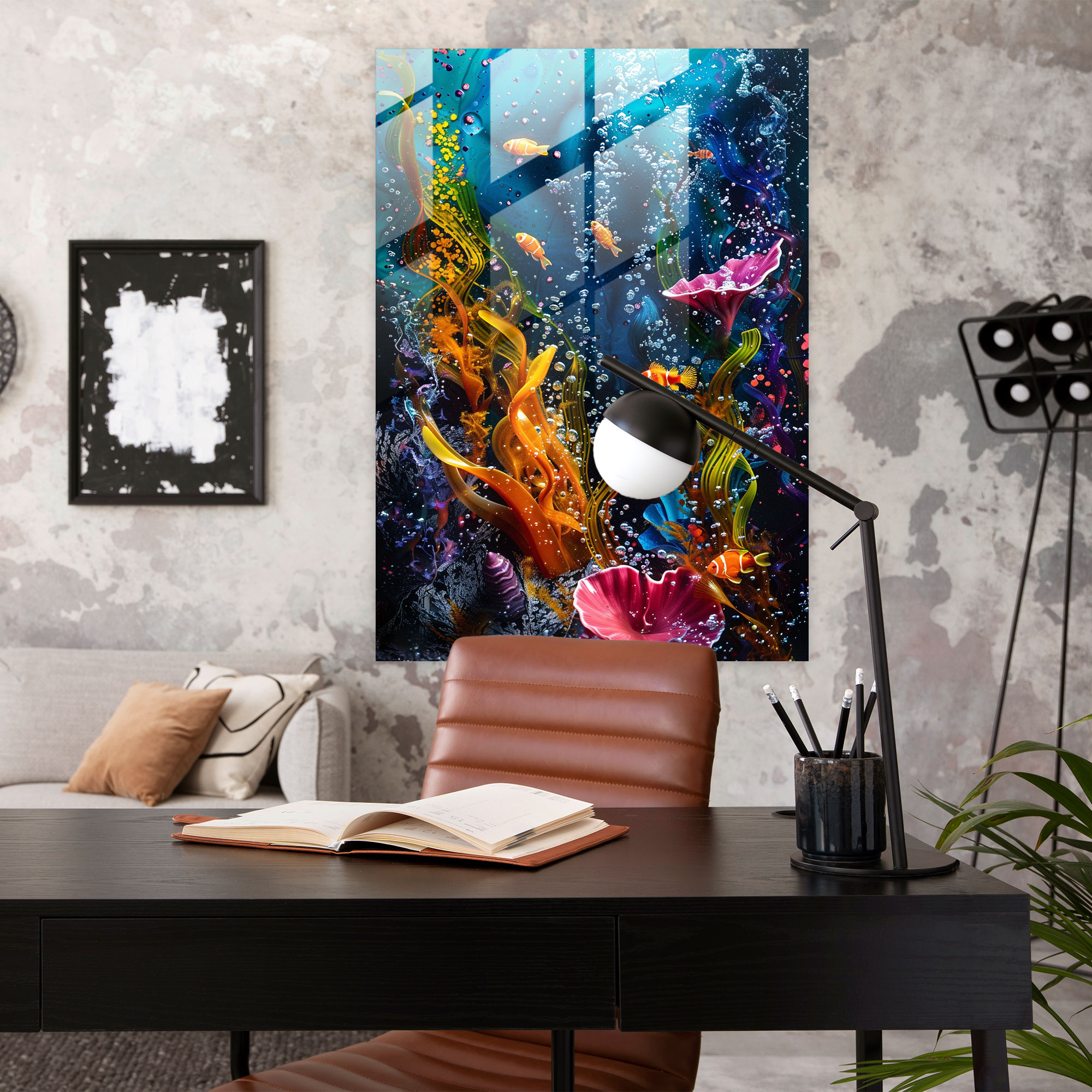 Ashvin Harrison Underwater World Glass Art - Ashvin Harrison, Ashvin Harrison, Modern Art, Home Decoration