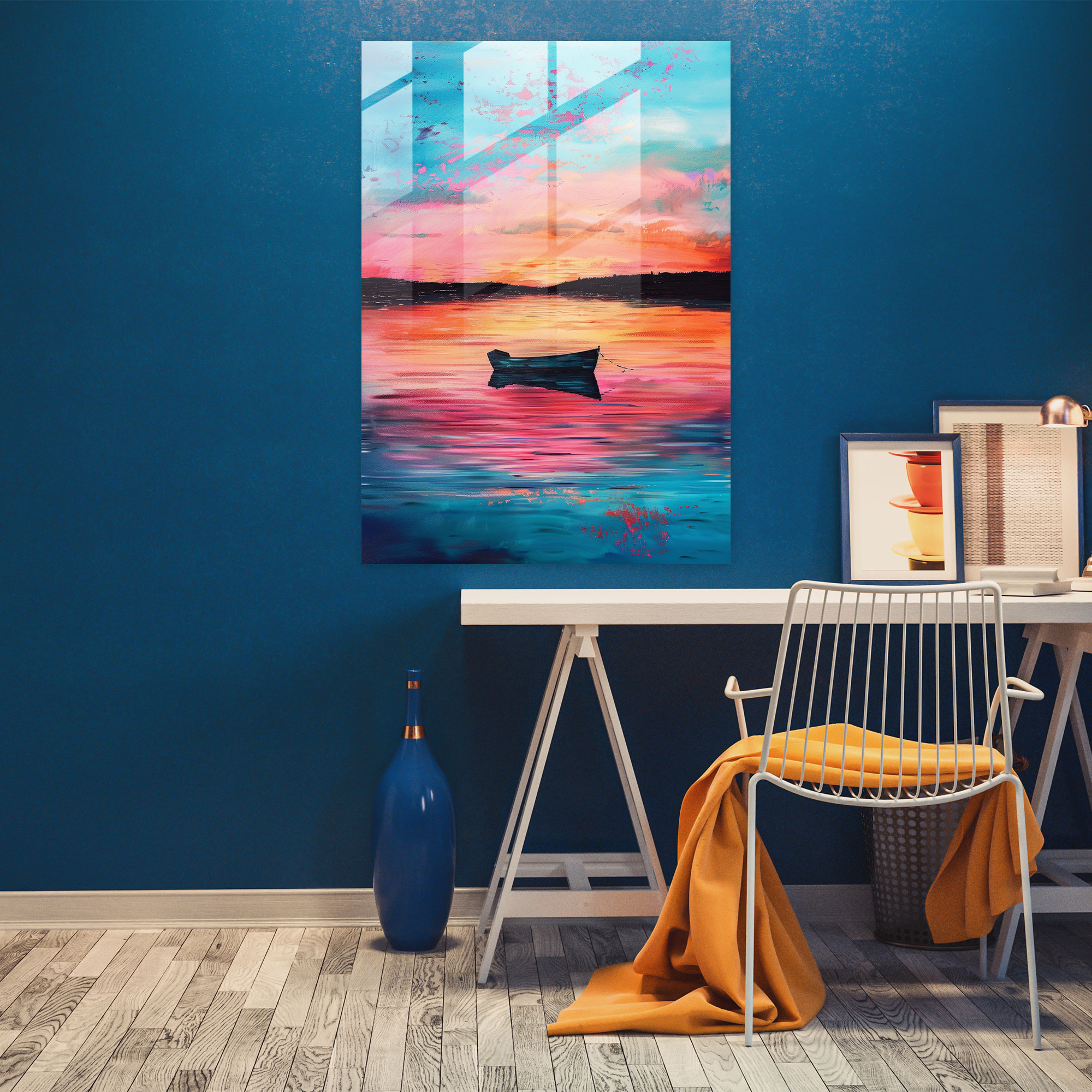 Ashvin Harrison Glass Wall Art - Sunset Reflection - Ashvin Harrison, Glass Wall Art, Glass Print, Home Decoration