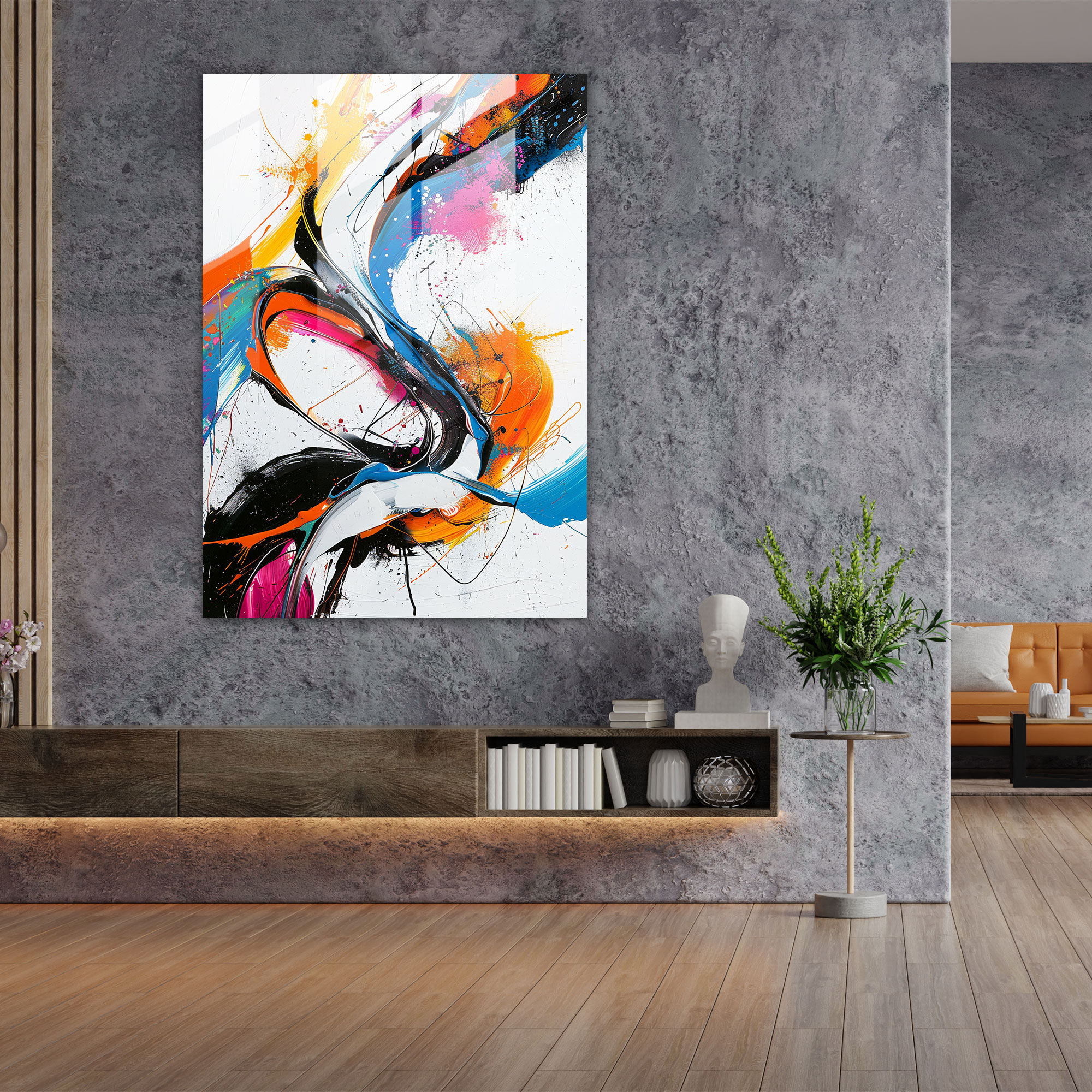 Ashvin Harrison Glass Print - Vibrant Abstract - Ashvin Harrison, Home Decoration, Ashvin Harrison, Modern Art