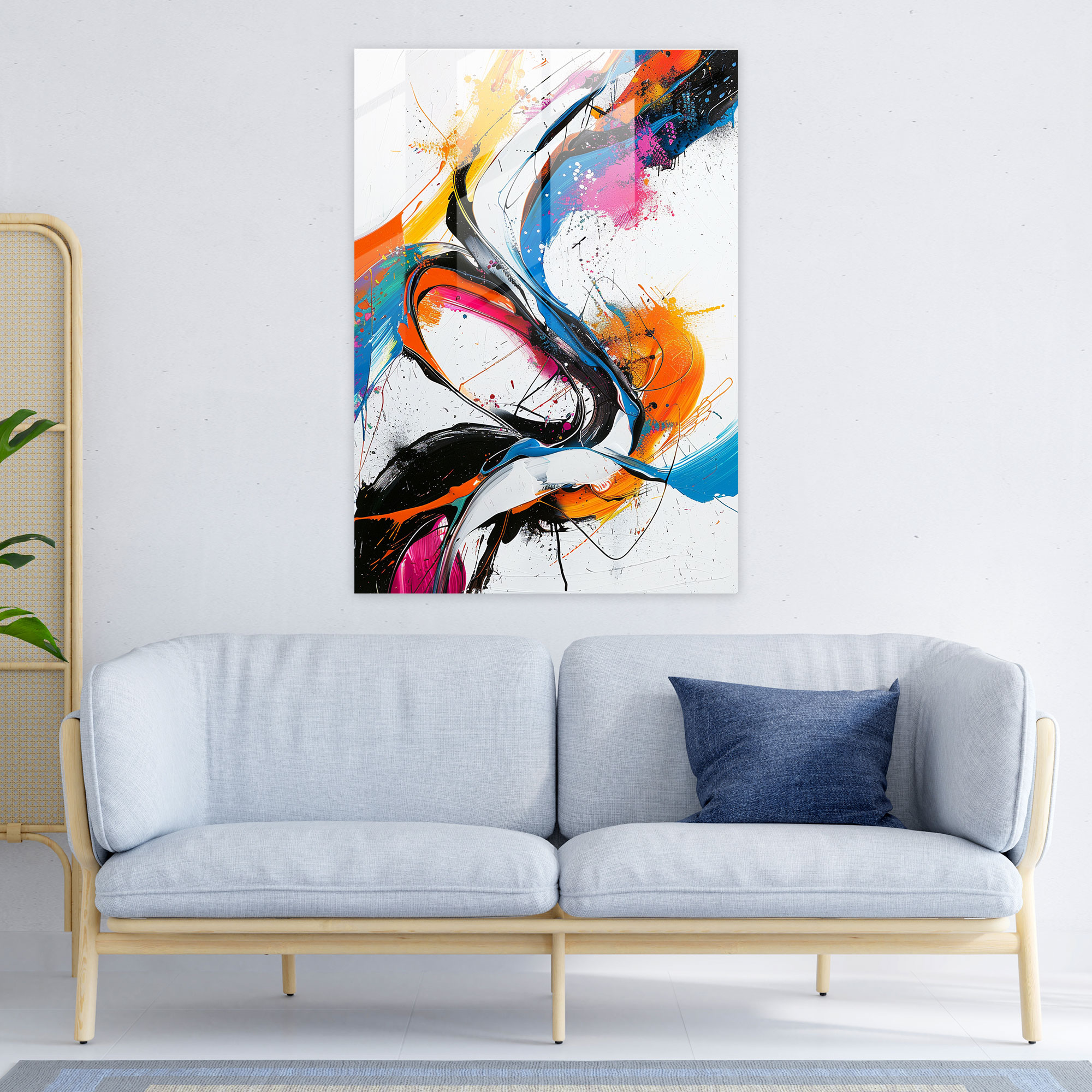 Ashvin Harrison Glass Print - Vibrant Abstract - Ashvin Harrison, Home Decoration, Ashvin Harrison, Modern Art