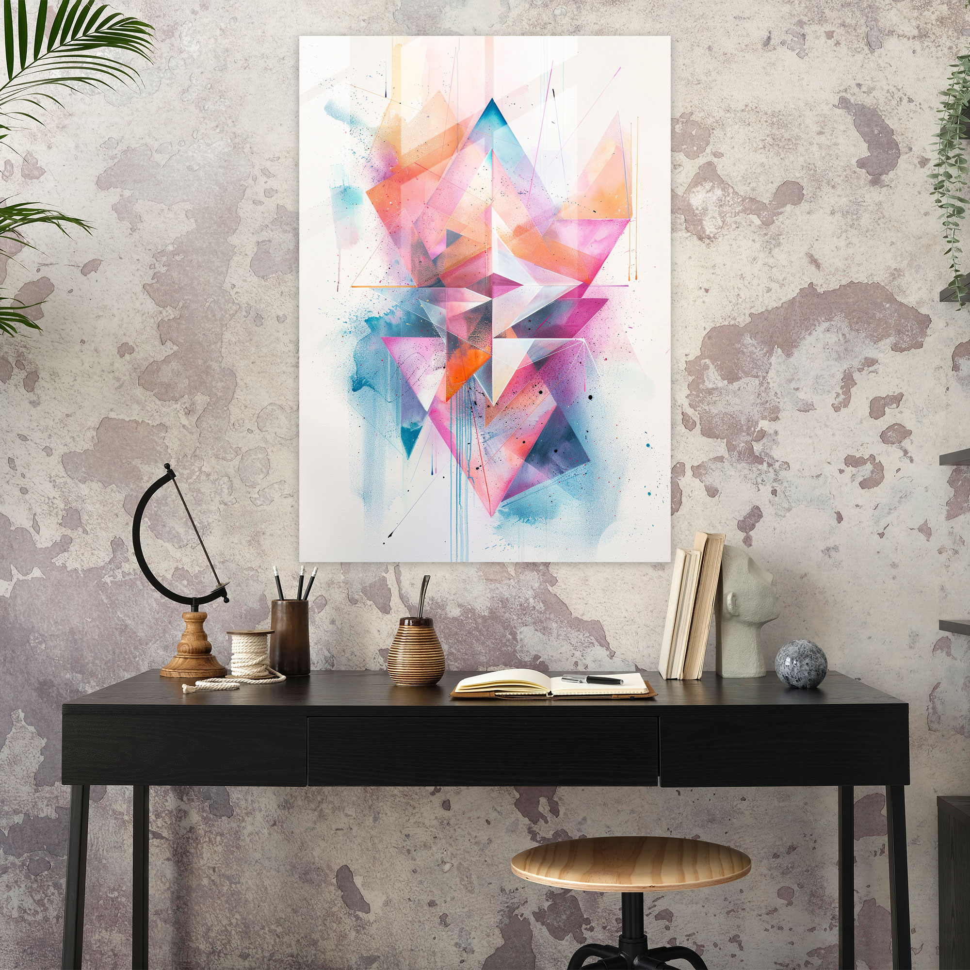 Ashvin Harrison Glass Wall Art - Pastel Geometrics - Ashvin Harrison, Glass Wall Art, Home Decoration, Wall Decoration