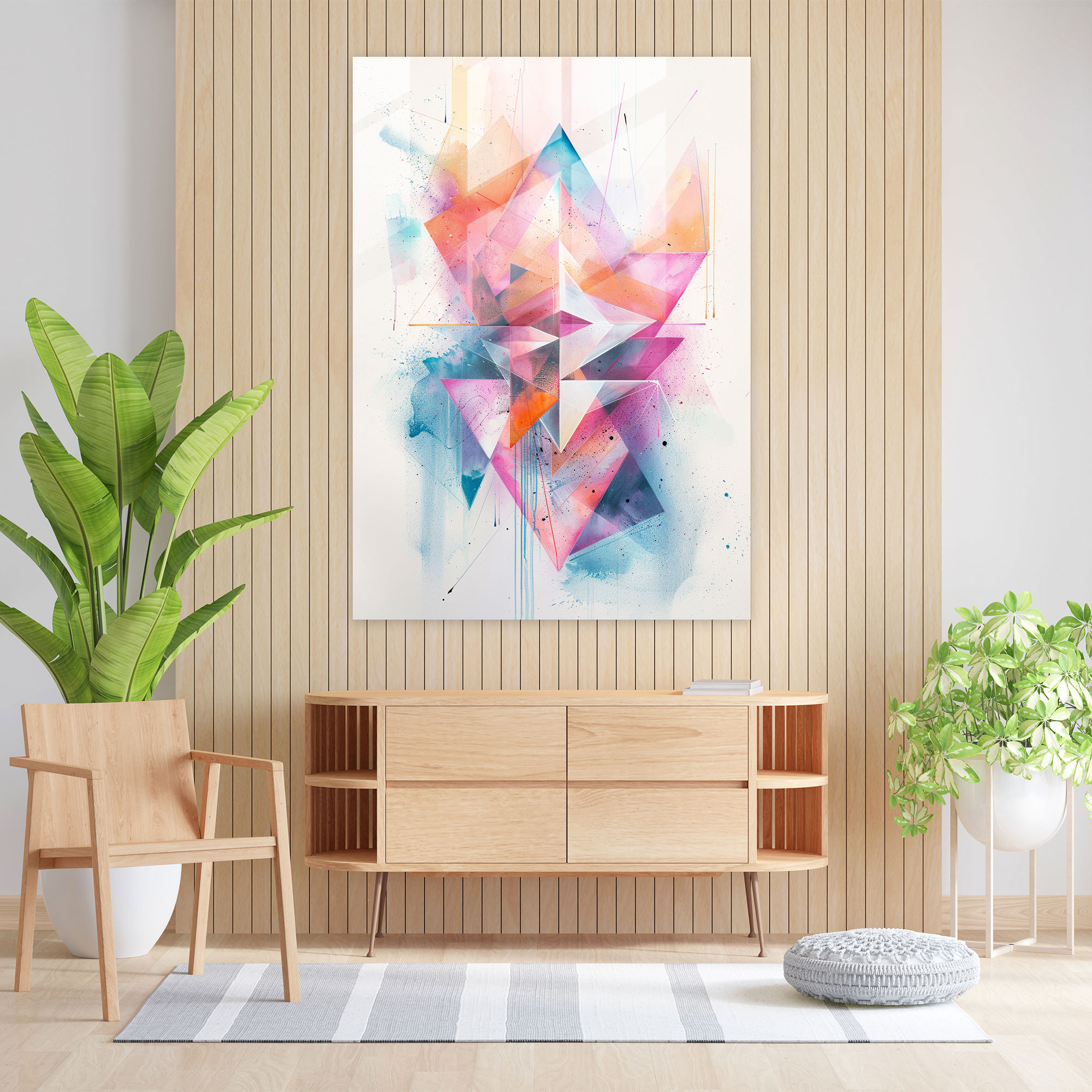 Ashvin Harrison Glass Wall Art - Pastel Geometrics - Ashvin Harrison, Glass Wall Art, Home Decoration, Wall Decoration