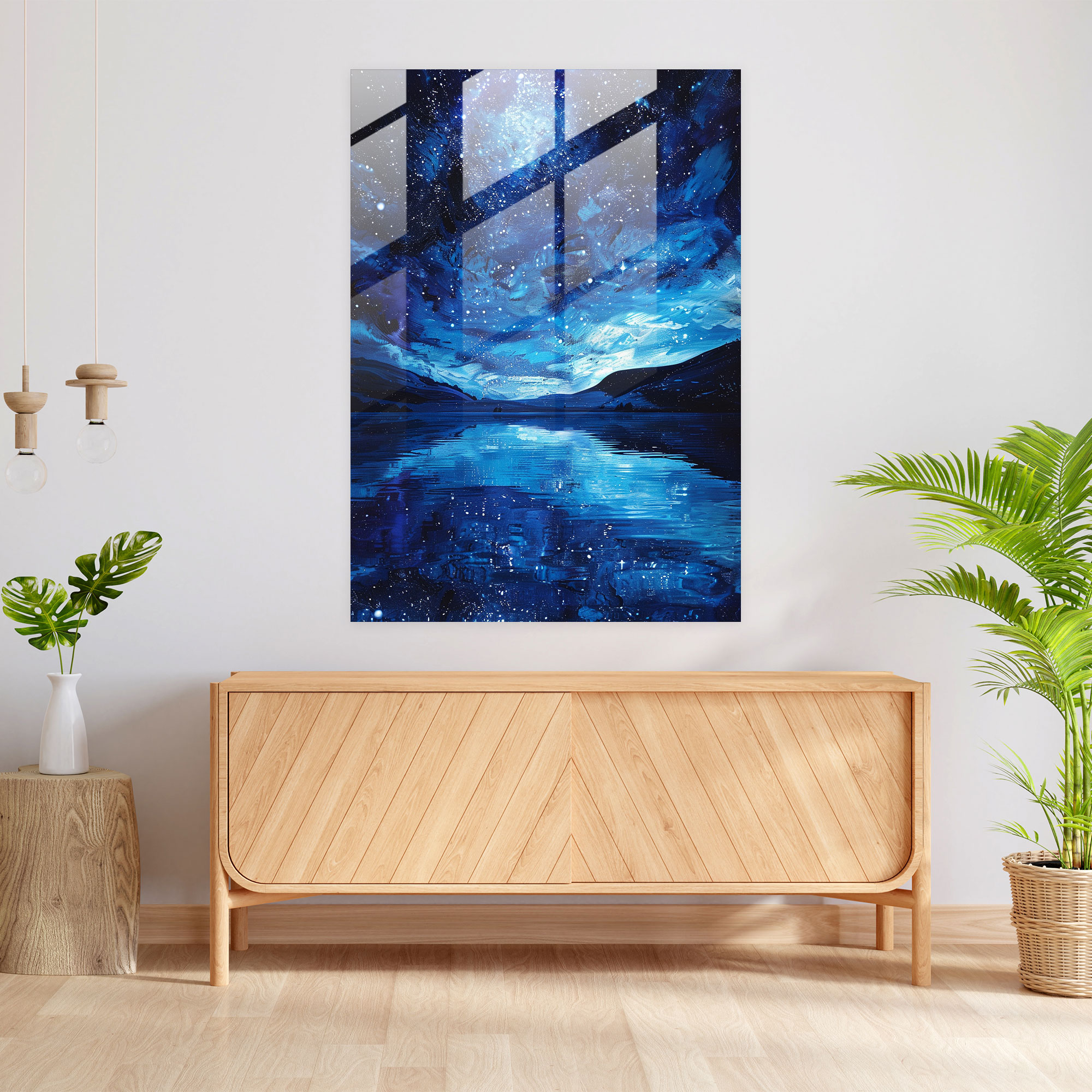 Ashvin Harrison Glass Print - Starry Night - Ashvin Harrison, Ashvin Harrison, Glass Art, Modern Art