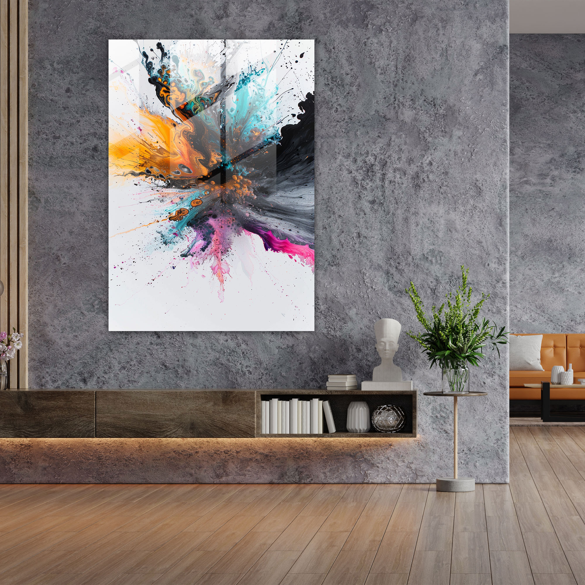 Ashvin Harrison Glass Print - Cosmic Explosion - Ashvin Harrison, Glass Print, Home Decoration, Modern Art