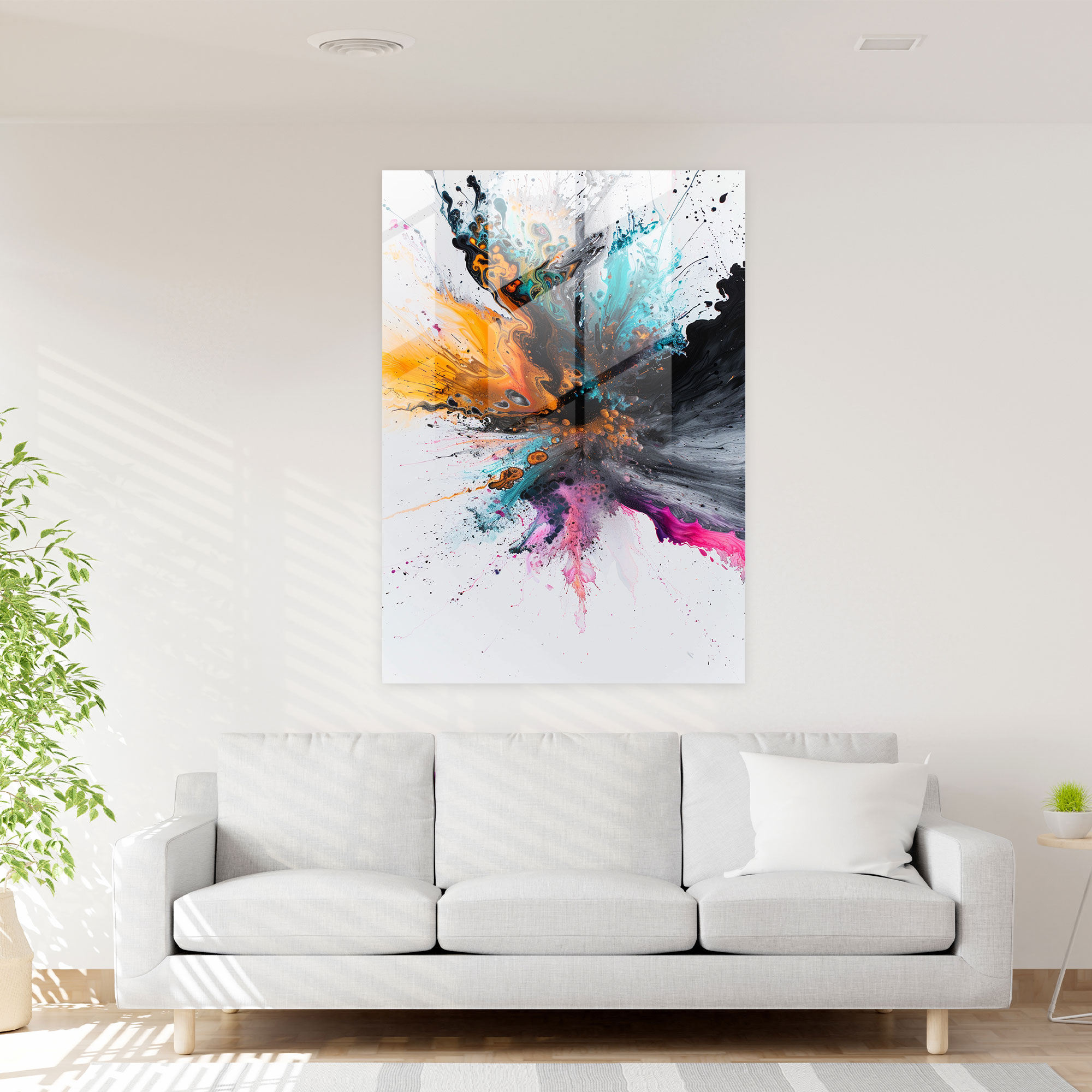 Ashvin Harrison Glass Print - Cosmic Explosion - Ashvin Harrison, Glass Print, Home Decoration, Modern Art