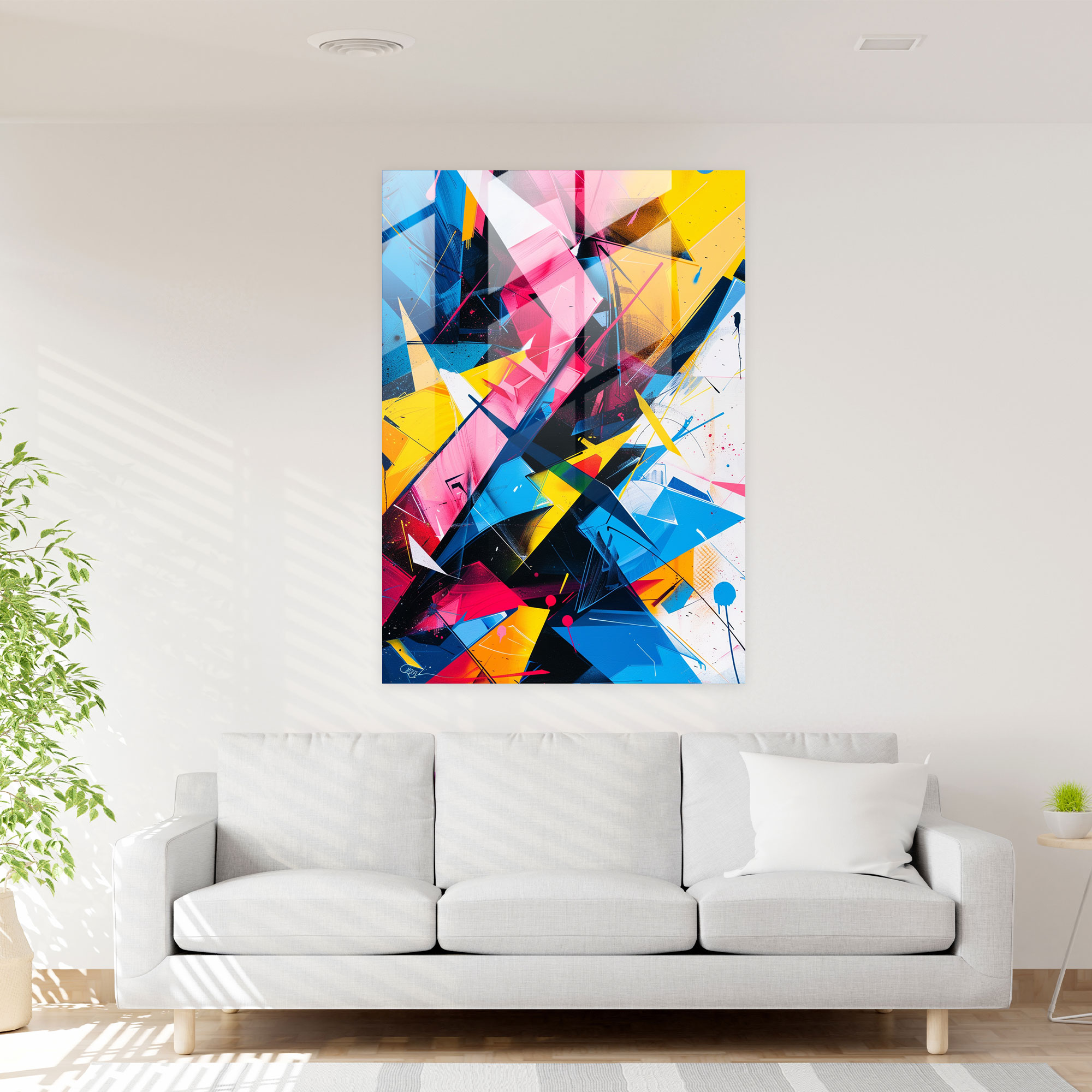 Ashvin Harrison Modern Art Glass Print: Abstract Geometric Shapes - Ashvin Harrison, Wall Decoration, Modern Art, Ashvin Harrison