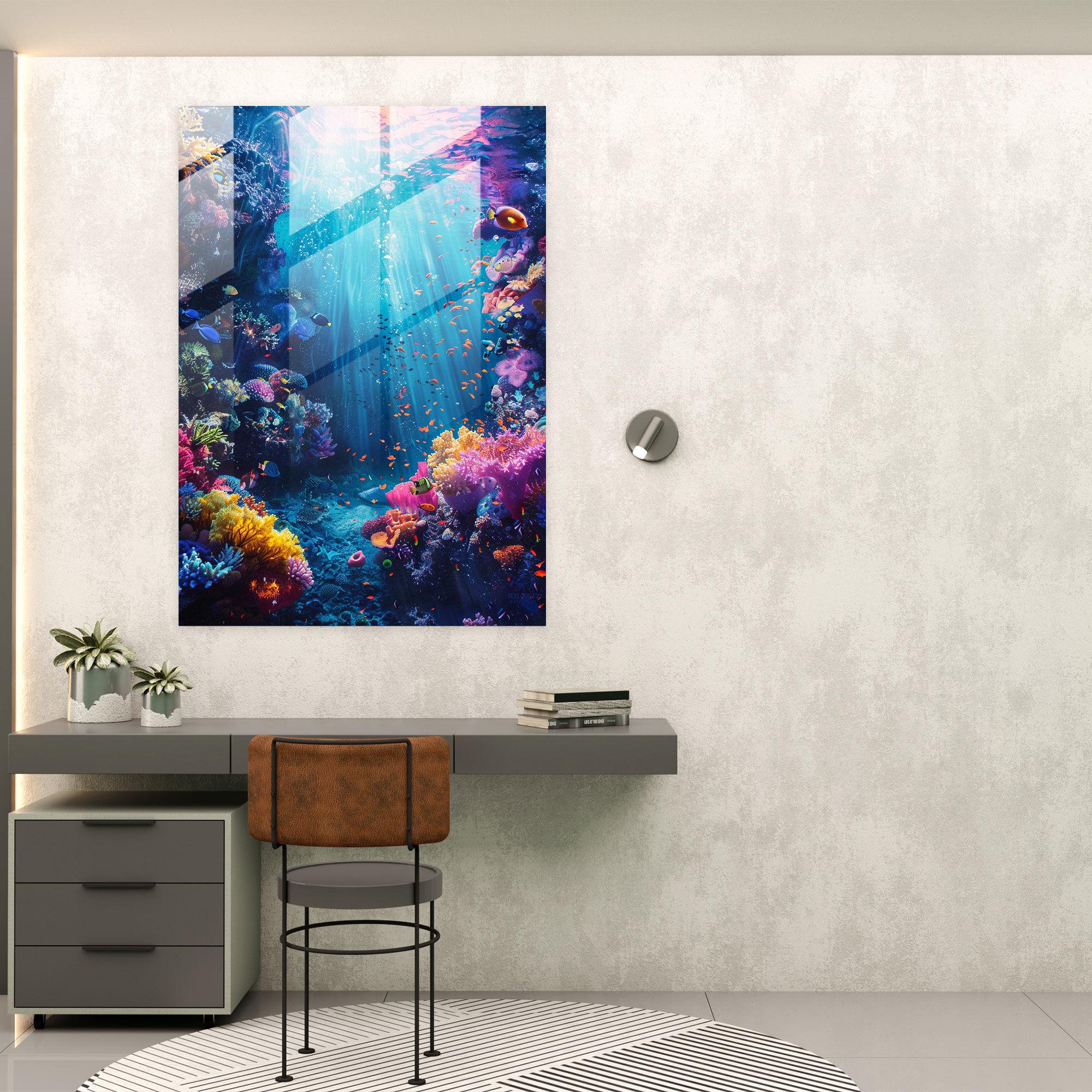 Ashvin Harrison Glass Wall Art: Dreamy Underwater Scene Print - Ashvin Harrison, Ashvin Harrison, Home Decoration, Dreamy Underwater Scene