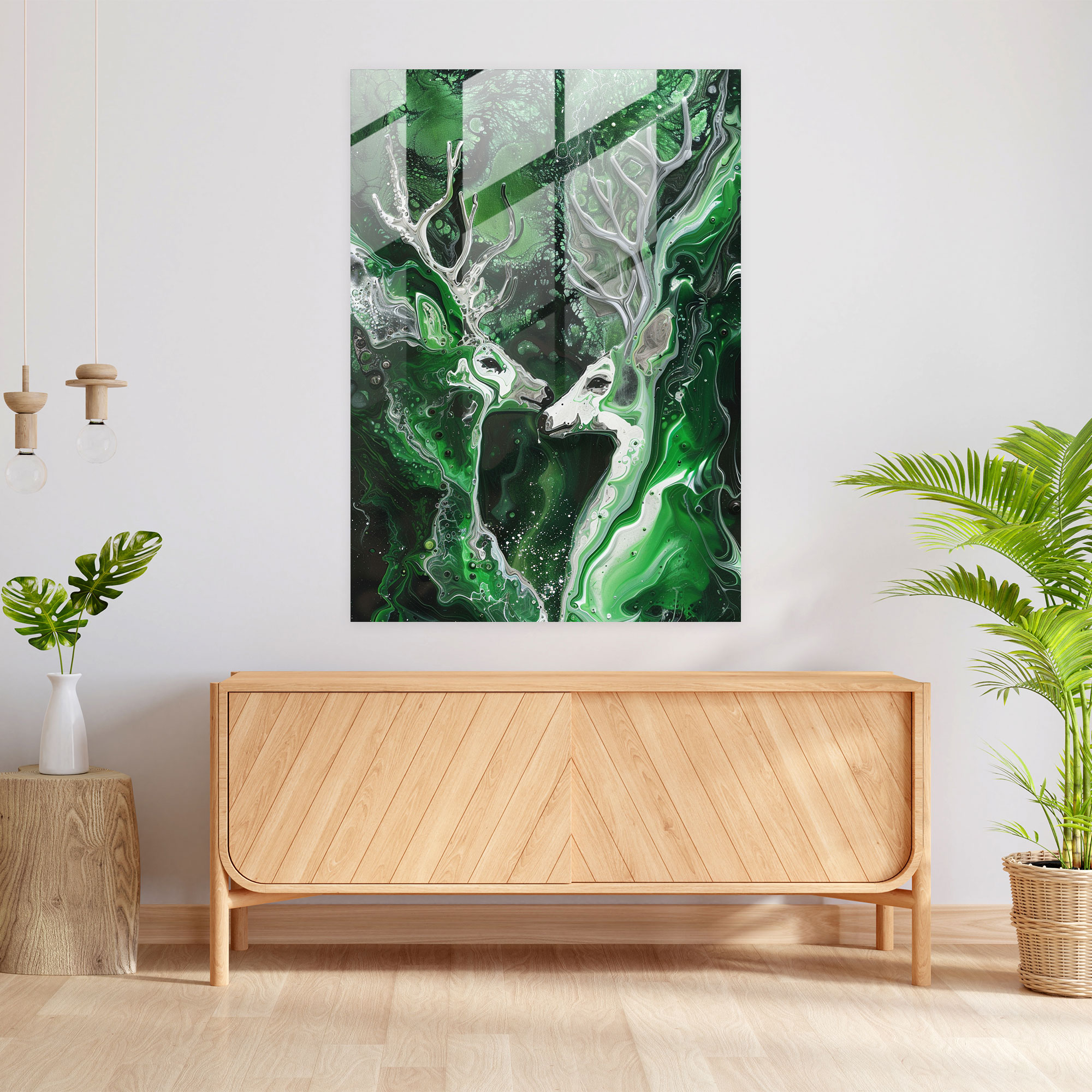 Ashvin Harrison Glass Art: Whimsical Forest Animals Print - Ashvin Harrison, Ashvin Harrison, Whimsical Forest Animals, Modern Art