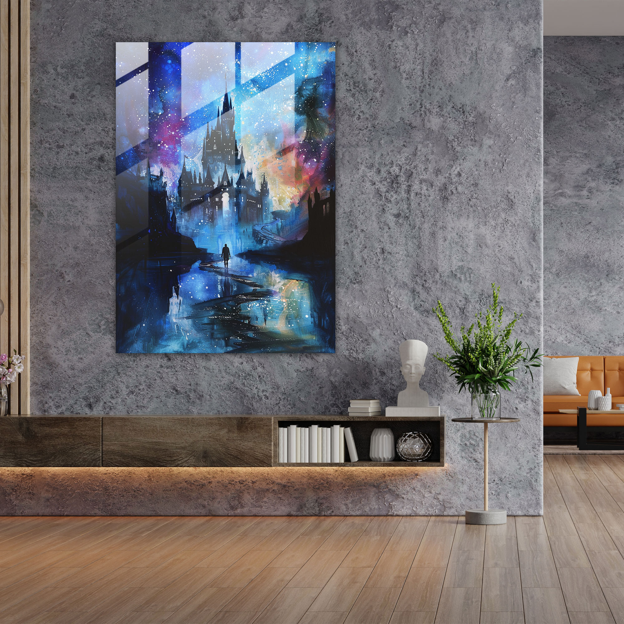 Ashvin Harrison Glass Art: Enchanting Fairy Tale Castle Print - Ashvin Harrison, Glass Print, Enchanting Fairy Tale Castle, Ashvin Harrison