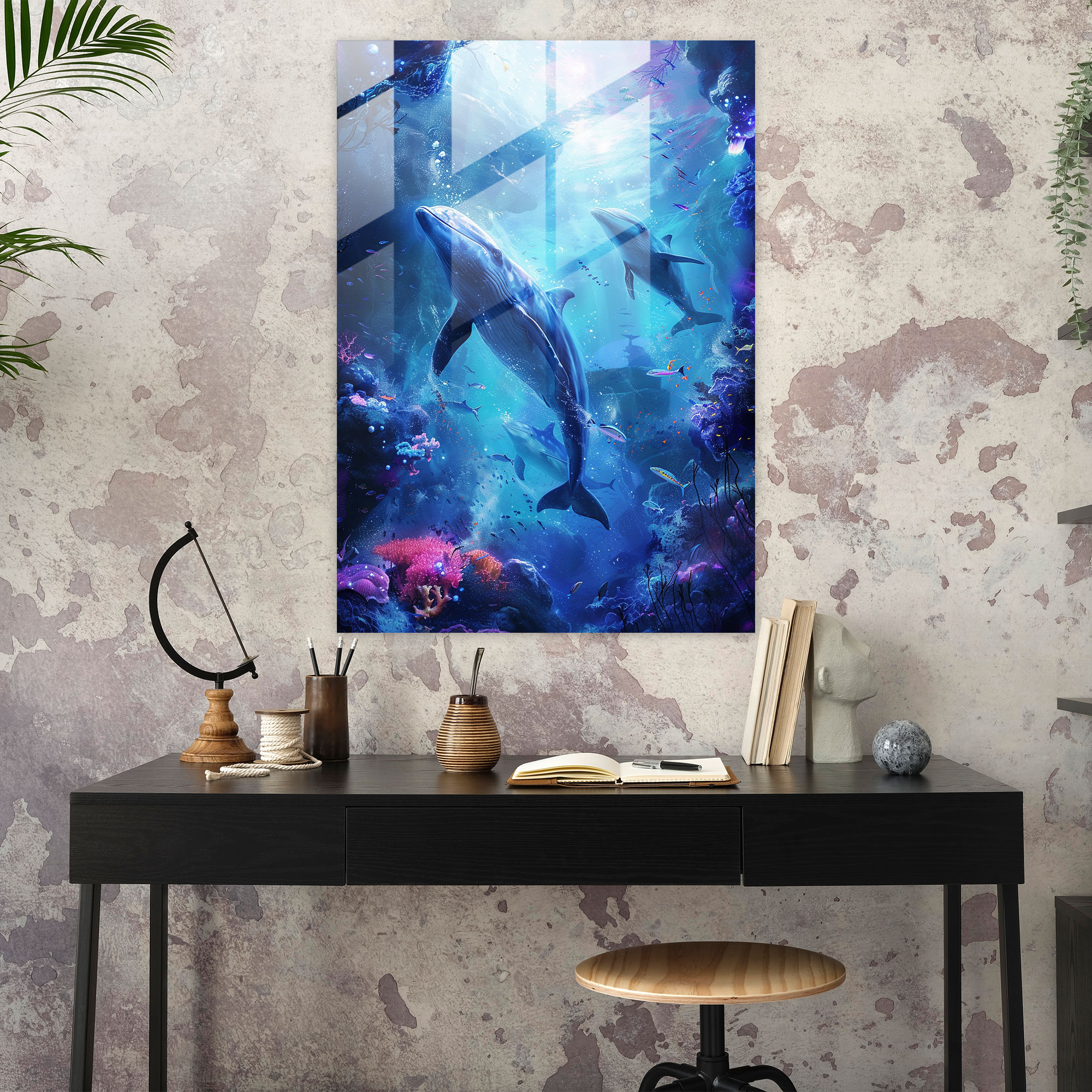 Underwater Dream Ashvin Harrison Glass Print - Ashvin Harrison, Ashvin Harrison, Modern Art, Glass Wall Art
