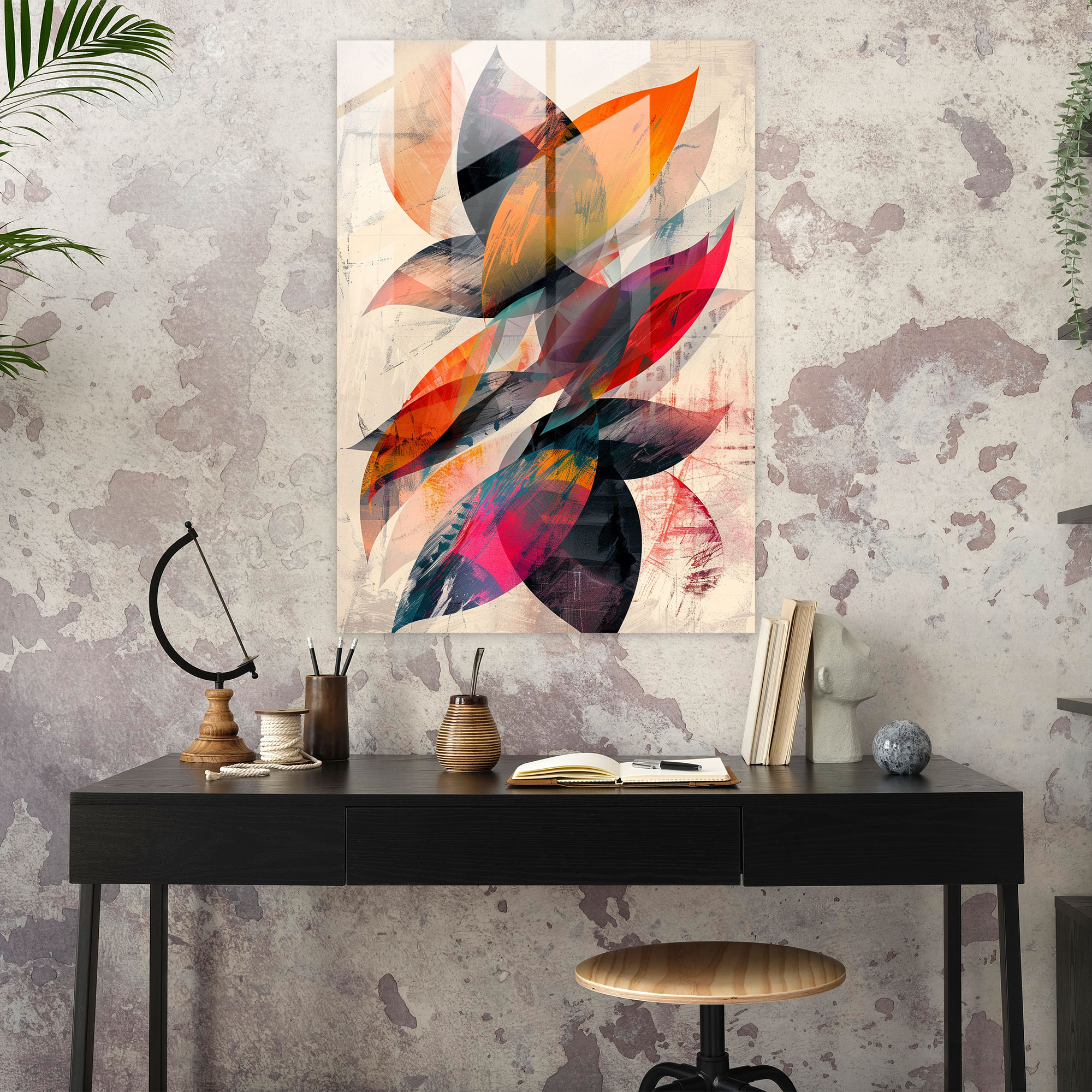 Overlapping Shapes Ashvin Harrison Glass Wall Art - Ashvin Harrison, Wall Decoration, Glass Art, Ashvin Harrison