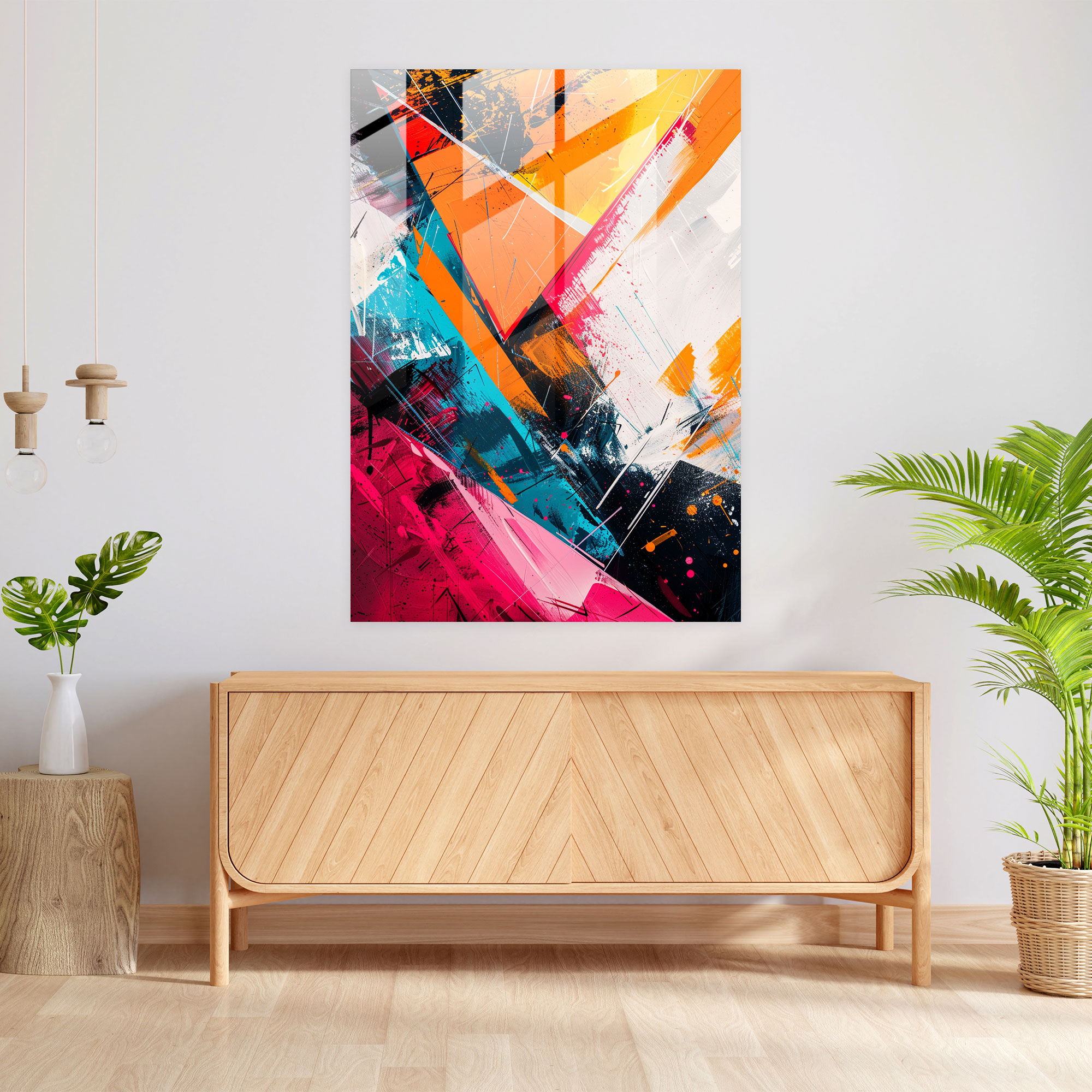 Ashvin Harrison Glass Print - Abstract Geometric Shapes - Ashvin Harrison, Modern Art, Ashvin Harrison, Glass Wall Art