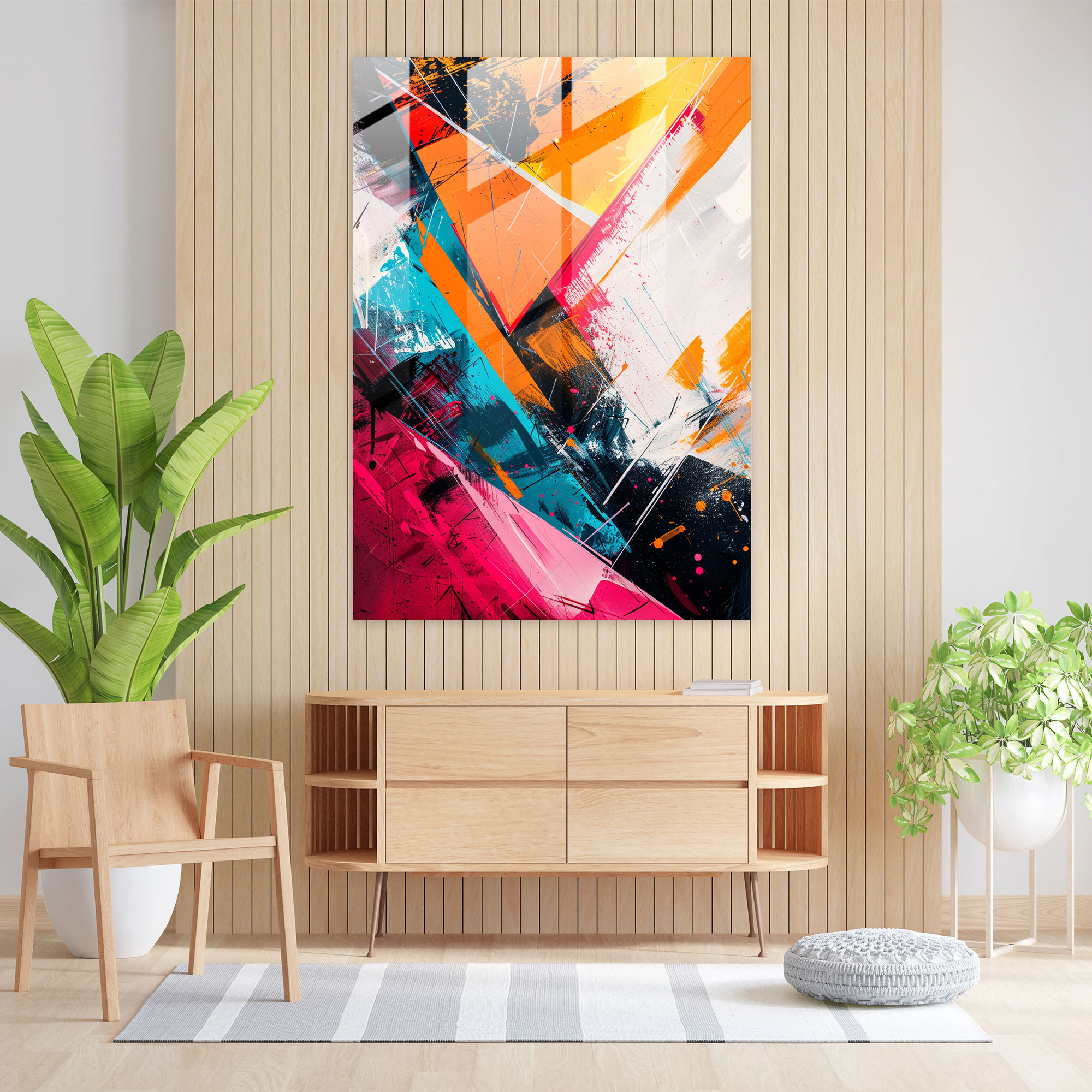 Ashvin Harrison Glass Print - Abstract Geometric Shapes - Ashvin Harrison, Modern Art, Ashvin Harrison, Glass Wall Art