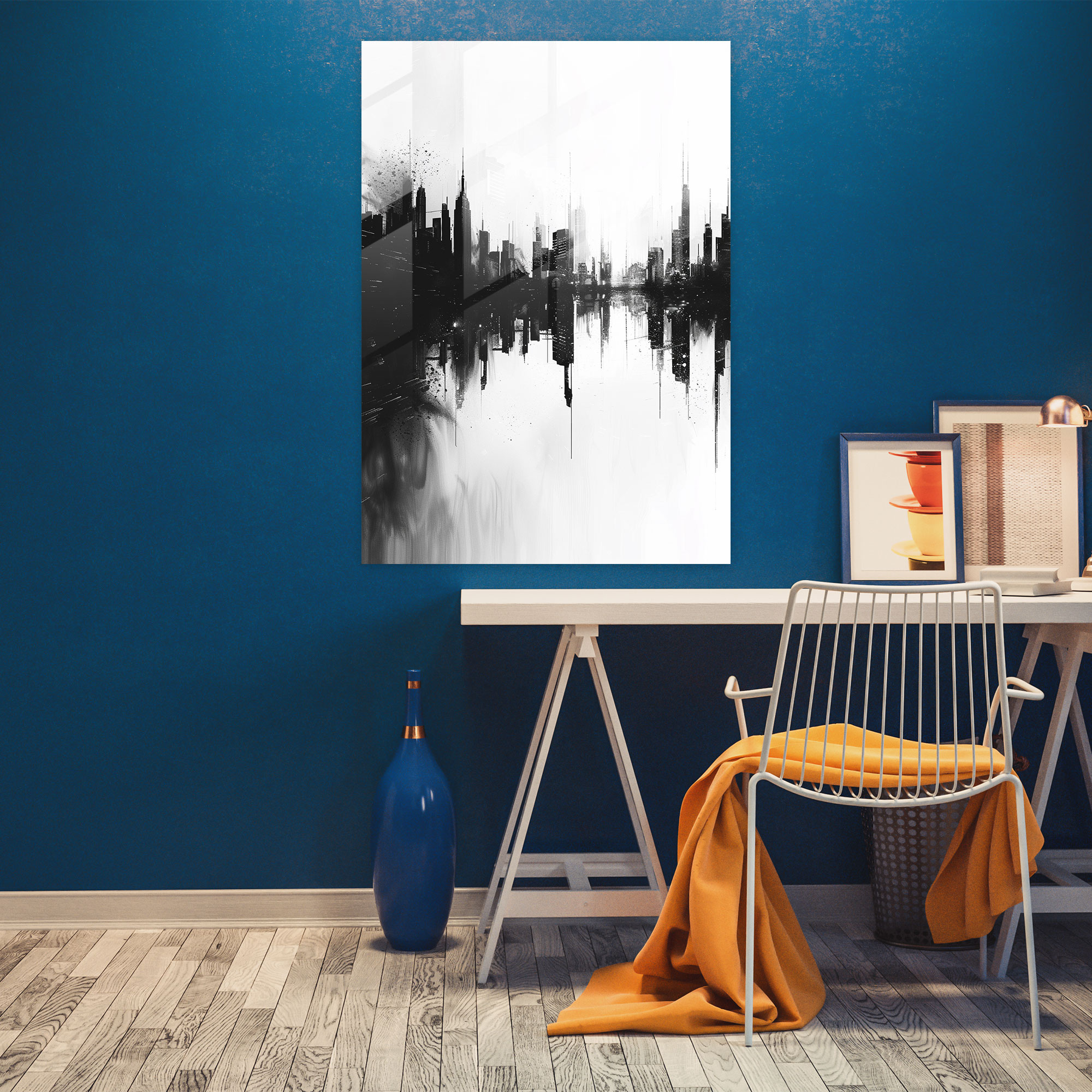 Ashvin Harrison Glass Wall Art - Minimalist Cityscape - Ashvin Harrison, Ashvin Harrison, Wall Decoration, Modern Art