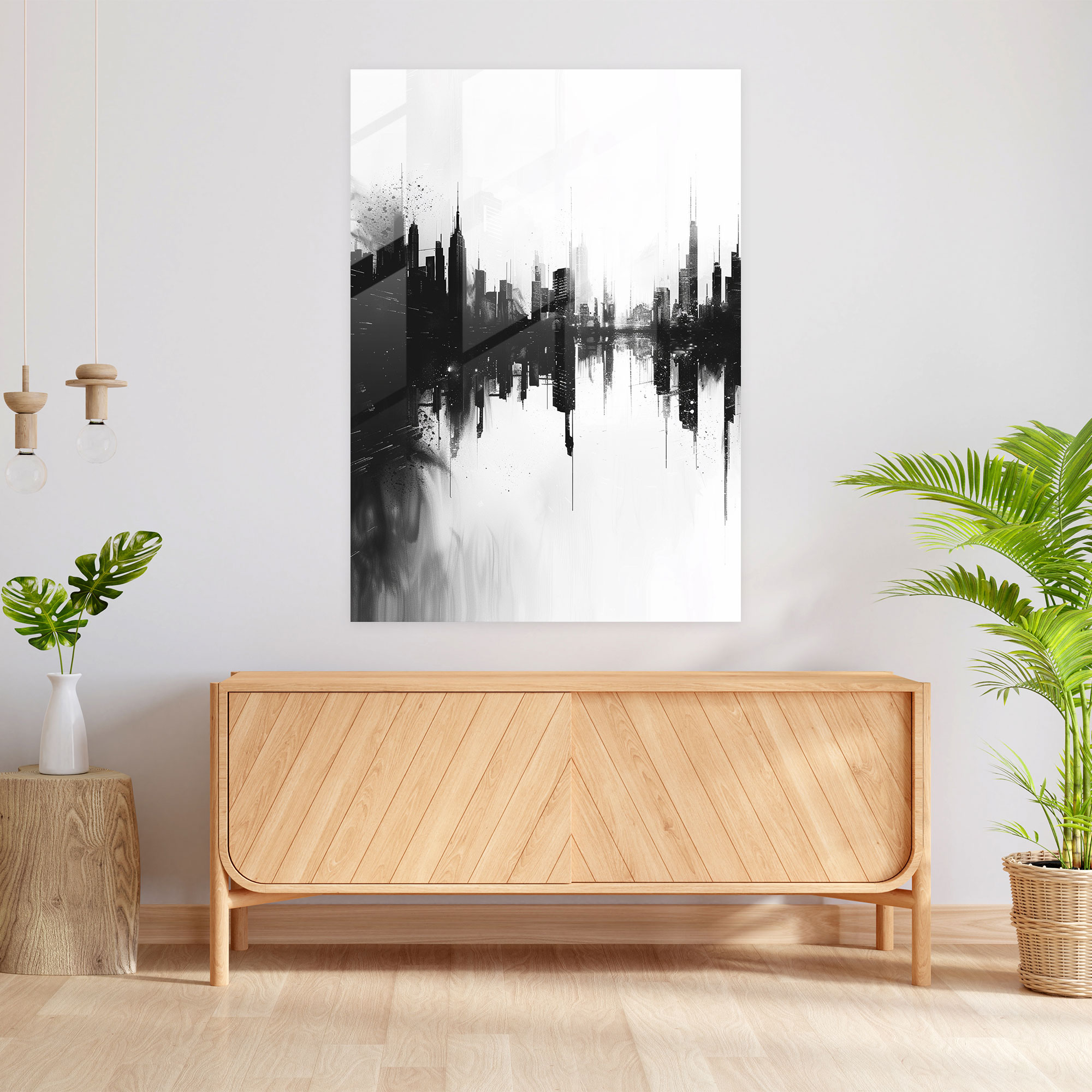 Ashvin Harrison Glass Wall Art - Minimalist Cityscape - Ashvin Harrison, Ashvin Harrison, Wall Decoration, Modern Art