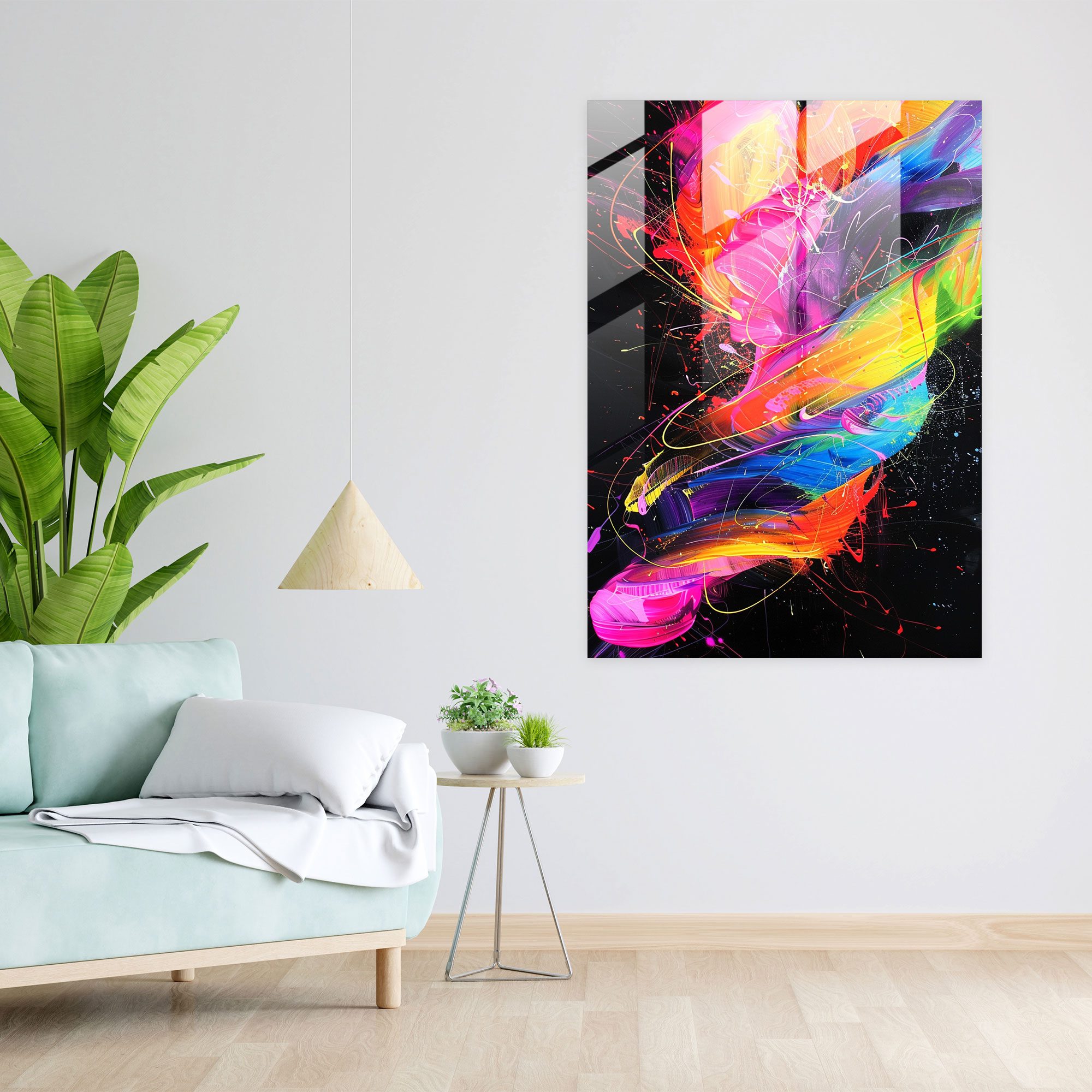 Ashvin Harrison Glass Print - Vibrant Abstract Shapes - Ashvin Harrison, Glass Wall Art, Glass Print, Modern Art