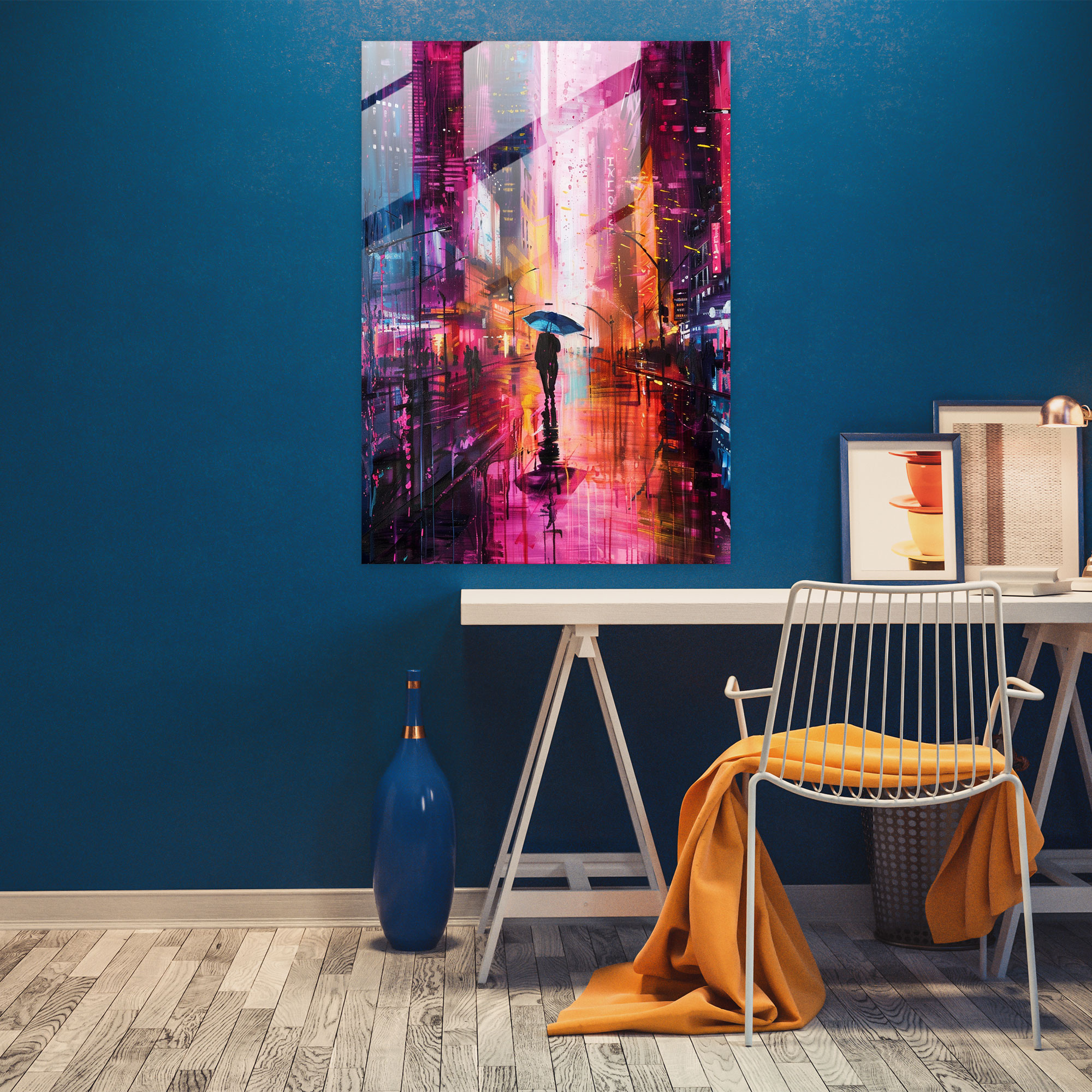 Ashvin Harrison Vibrant Cityscapes Glass Wall Art - Ashvin Harrison, Modern Art, Wall Decoration, Home Decoration