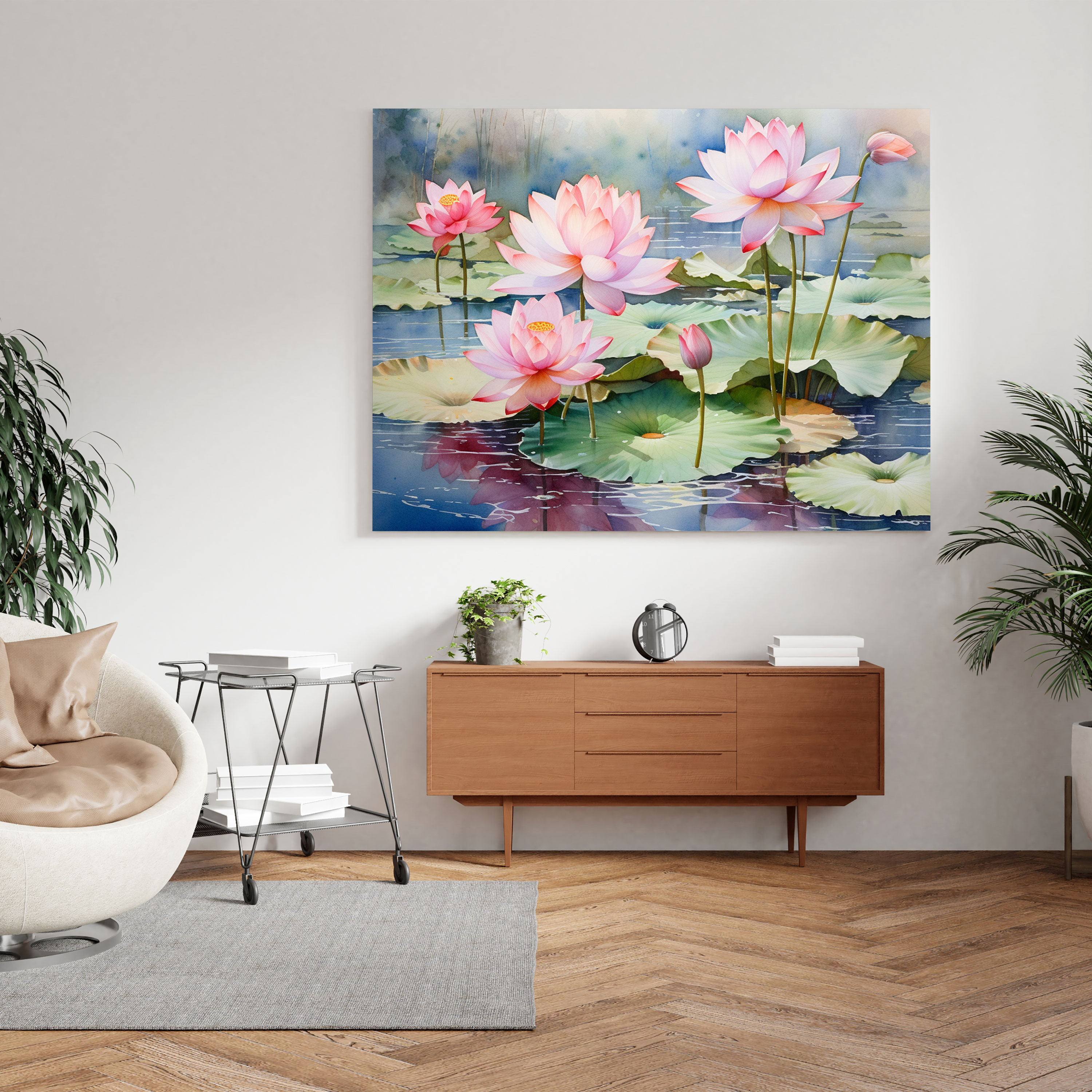 Asya Lotus Kanvas Tablo - Asya Ev Dekorasyonu Duvar Dekorasyonu Duvar Sanatı