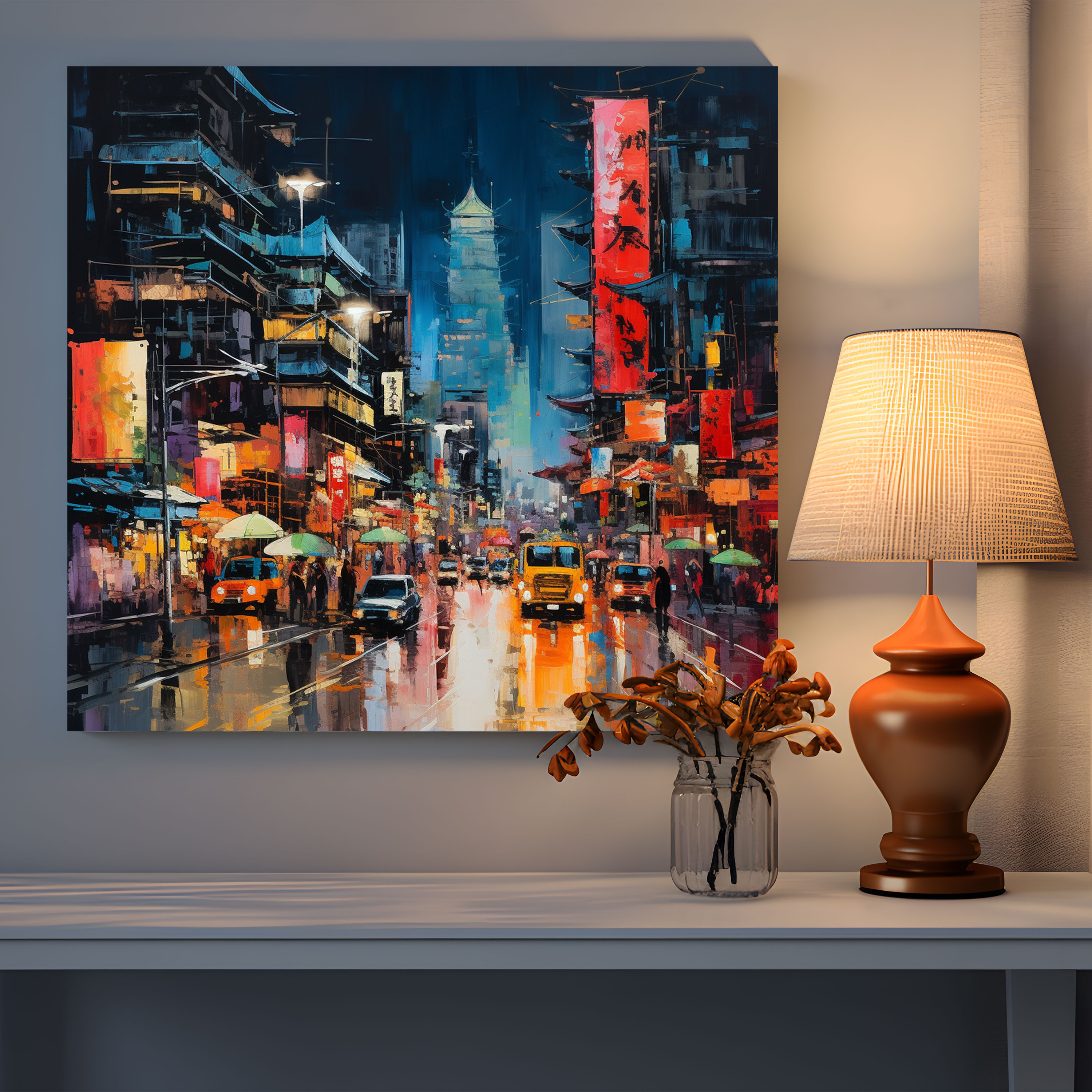 Asian City Canvas Print - Asian, Home Decoration, Asian, Wall Art