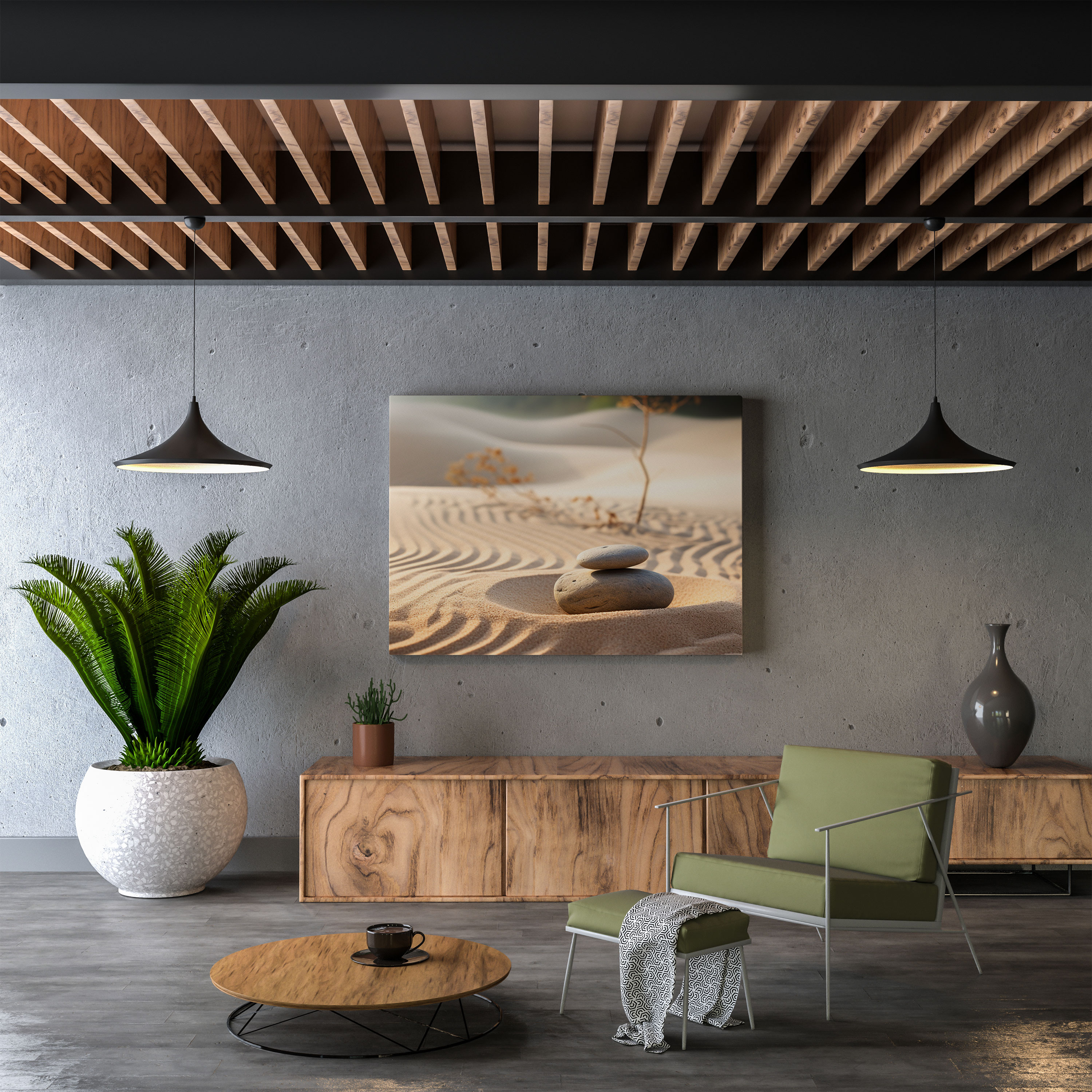 Asian Wall Art - Zen Garden Meditation Canvas Print - Asian, Peaceful Scene, Asian, Canvas Wall Art