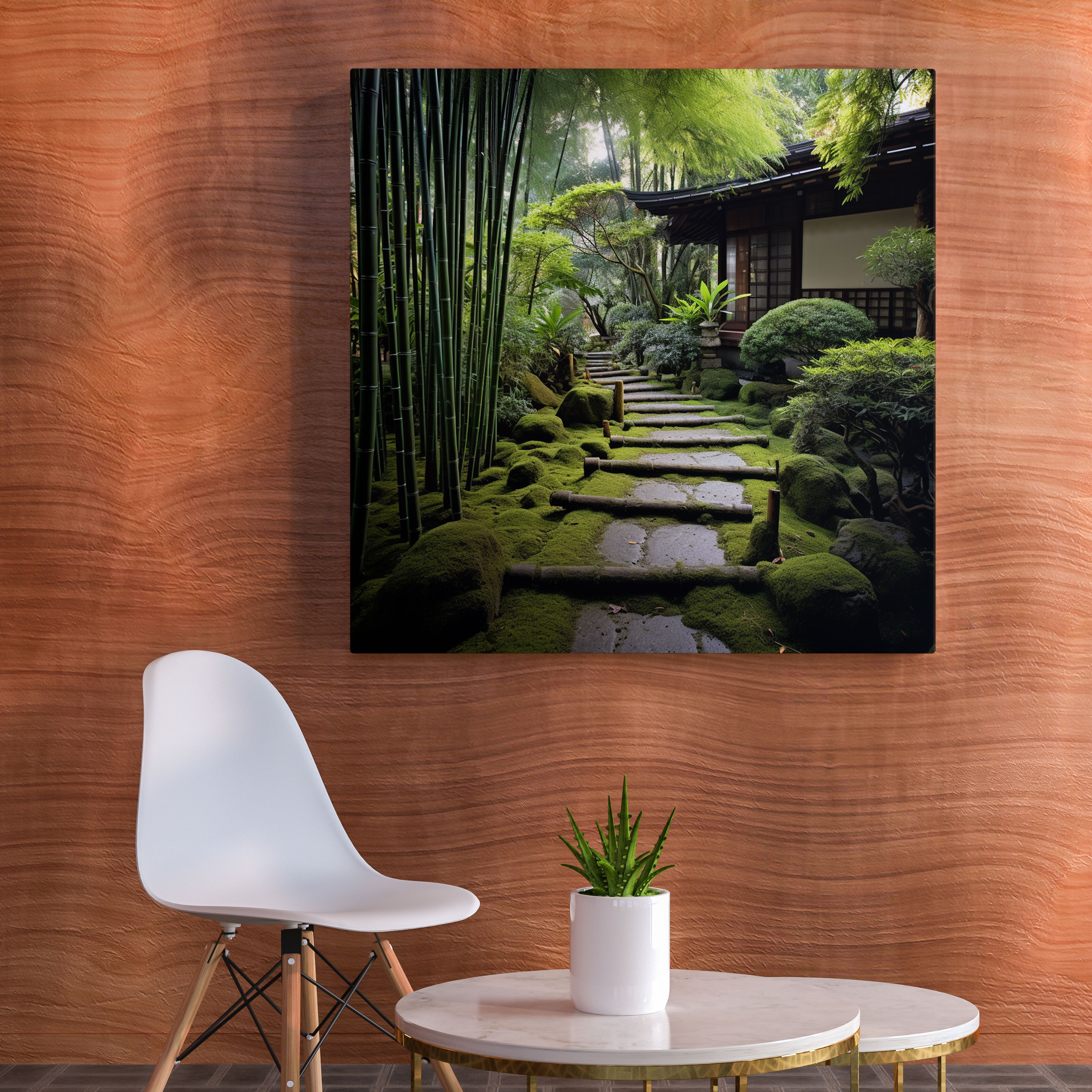 Asian Wall Art: Zen Garden Canvas Print - Asian, Tranquil Bamboo Grove, Asian, Canvas Wall Art