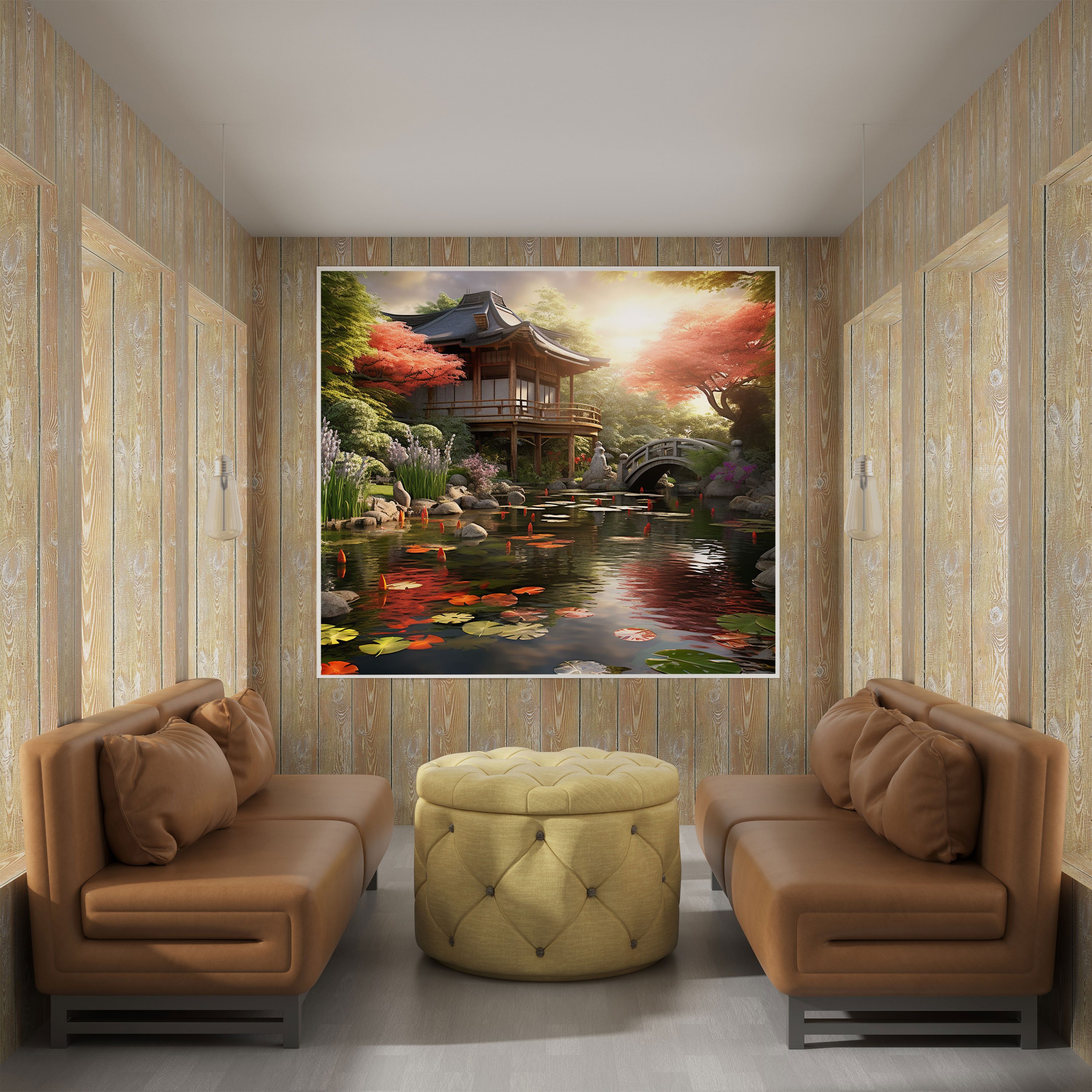 Asian Wall Art: Tranquil Asian Garden Canvas Print - Asian, Canvas, Canvas Wall Art, Wall Decoration