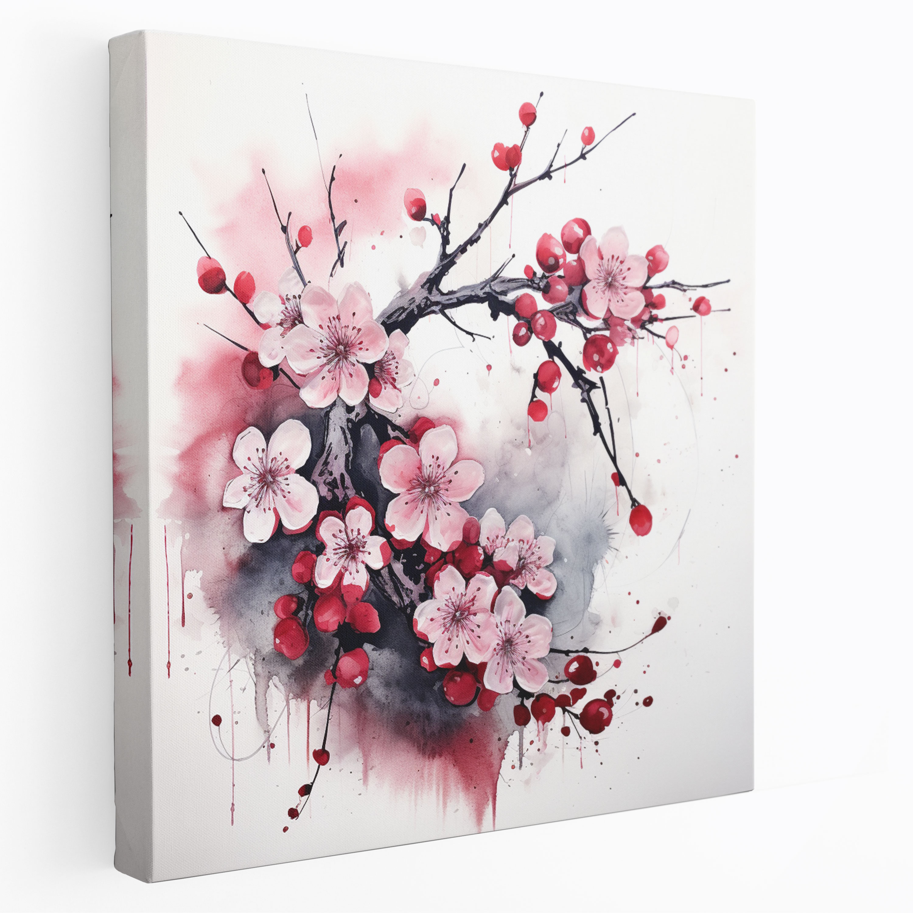 Asian Cherry Blossoms Canvas Print - Asian, Canvas, Cherry Blossoms, Wall Decoration