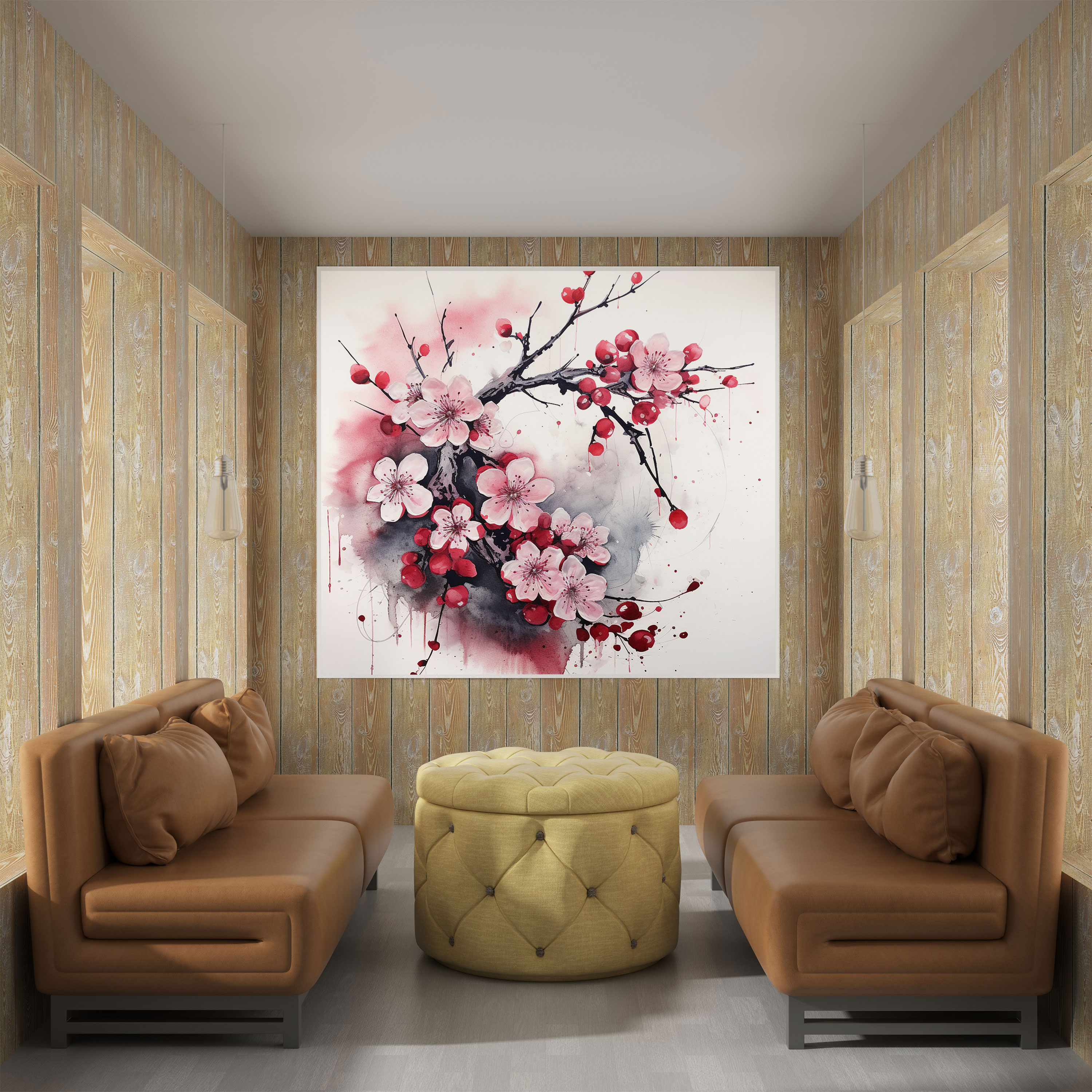 Asian Cherry Blossoms Canvas Print - Asian, Canvas, Cherry Blossoms, Wall Decoration