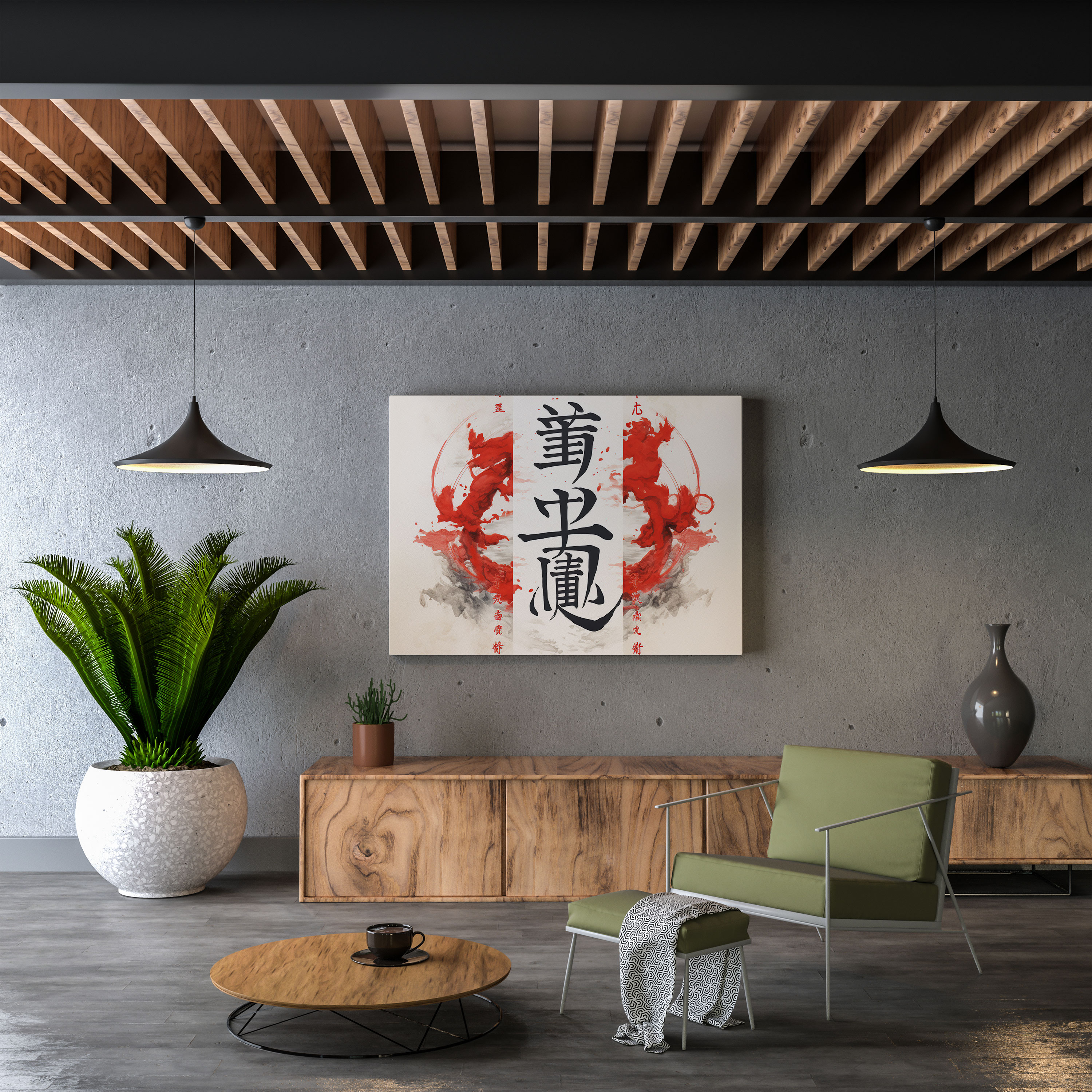 Asian Calligraphy Canvas Print - Asian, Home Decoration, Canvas Wall Art, Canvas