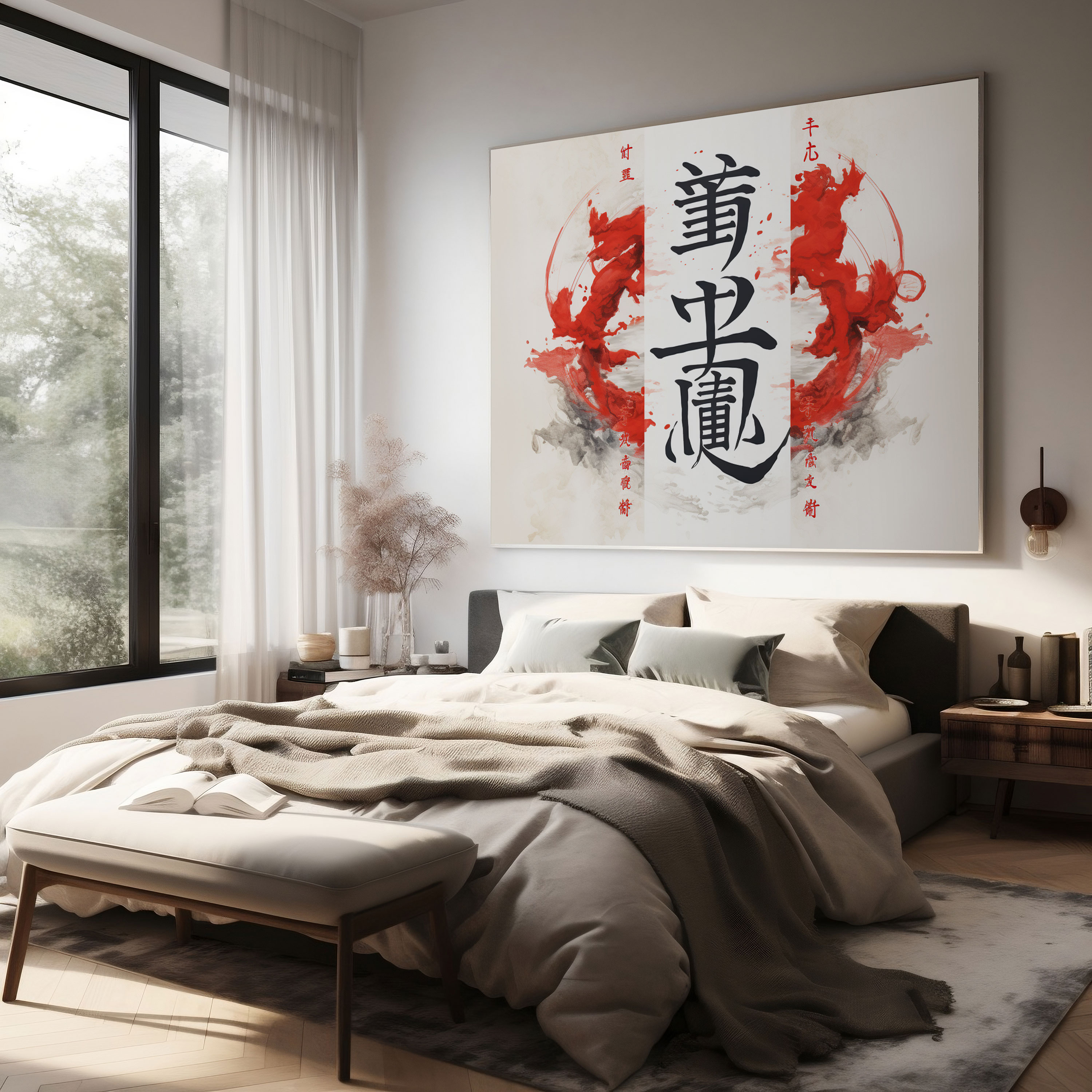 Asian Calligraphy Canvas Print - Asian, Home Decoration, Canvas Wall Art, Canvas
