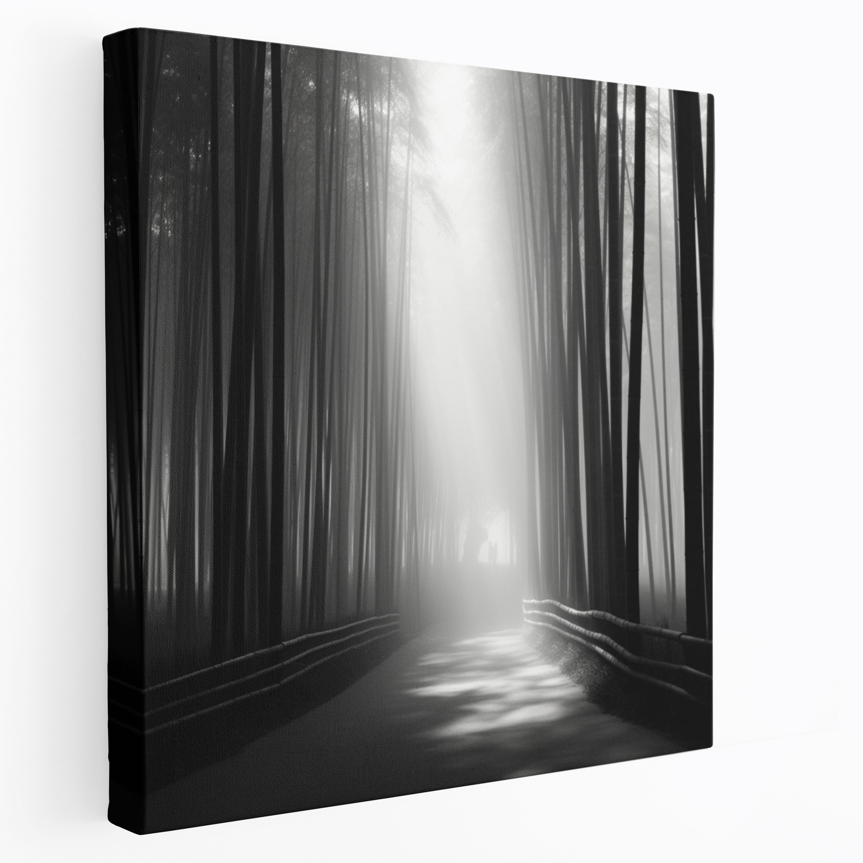 Asya Bambu Ormanı Duvar Sanatı Kanvas Tablo - Minimalist Siyah Beyaz Fotoğrafçılık