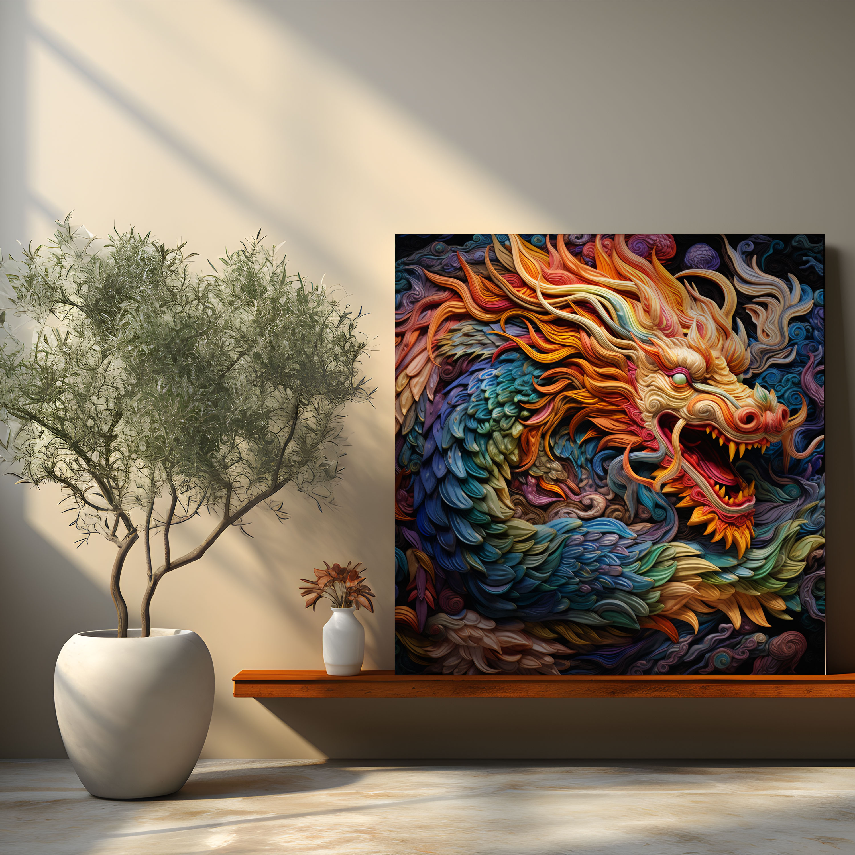 Asian Wall Decoration - Majestic Dragon - Asian, Home Decoration, Dragon, Wall Art