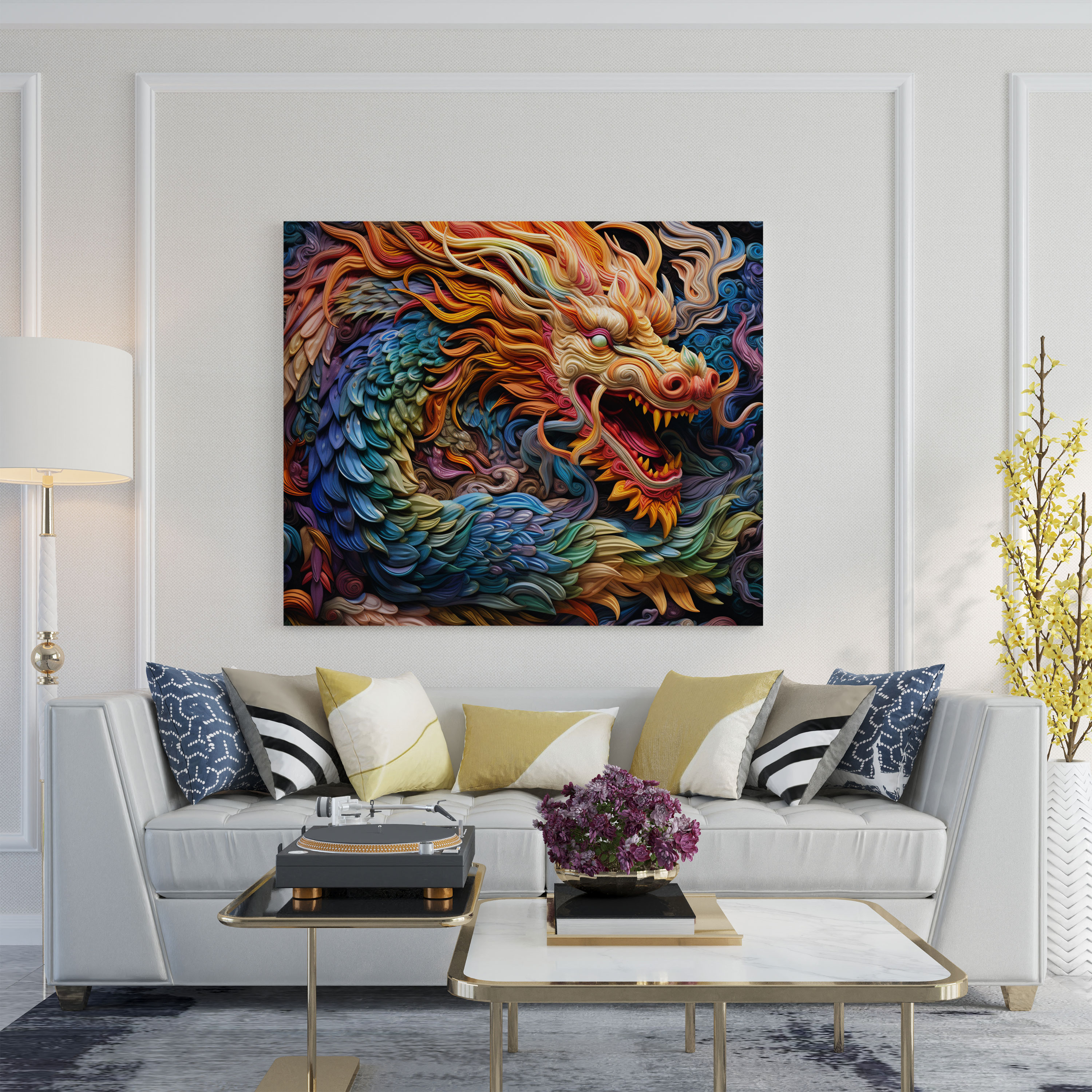 Asian Wall Decoration - Majestic Dragon - Asian, Home Decoration, Dragon, Wall Art