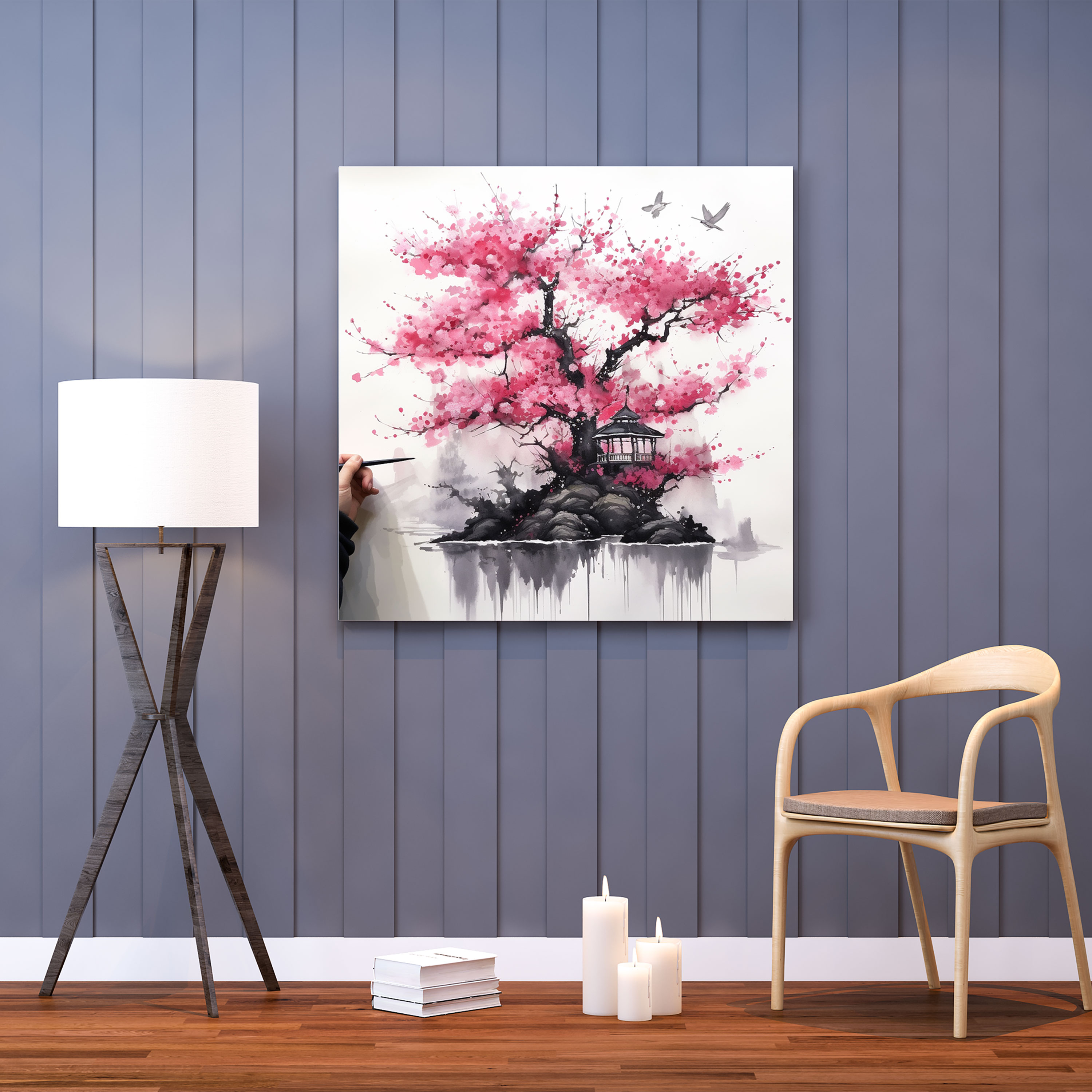 Asian Canvas Print - Cherry Blossom Tree Wall Art - Asian, Home Decoration, Canvas Print, Canvas