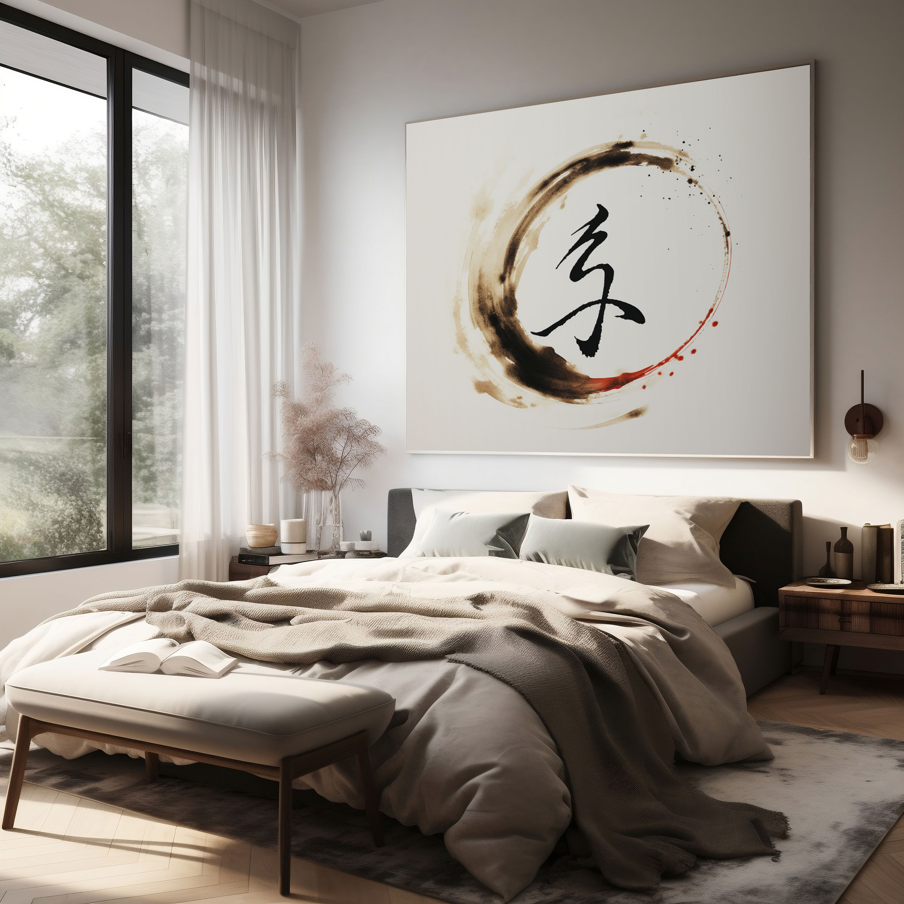 Asya Tablo Baskısı - Zen Hat Sanatı Duvar Dekoru - Asya Kanvas Tablo Uyum Kanvas Duvar Dekoru