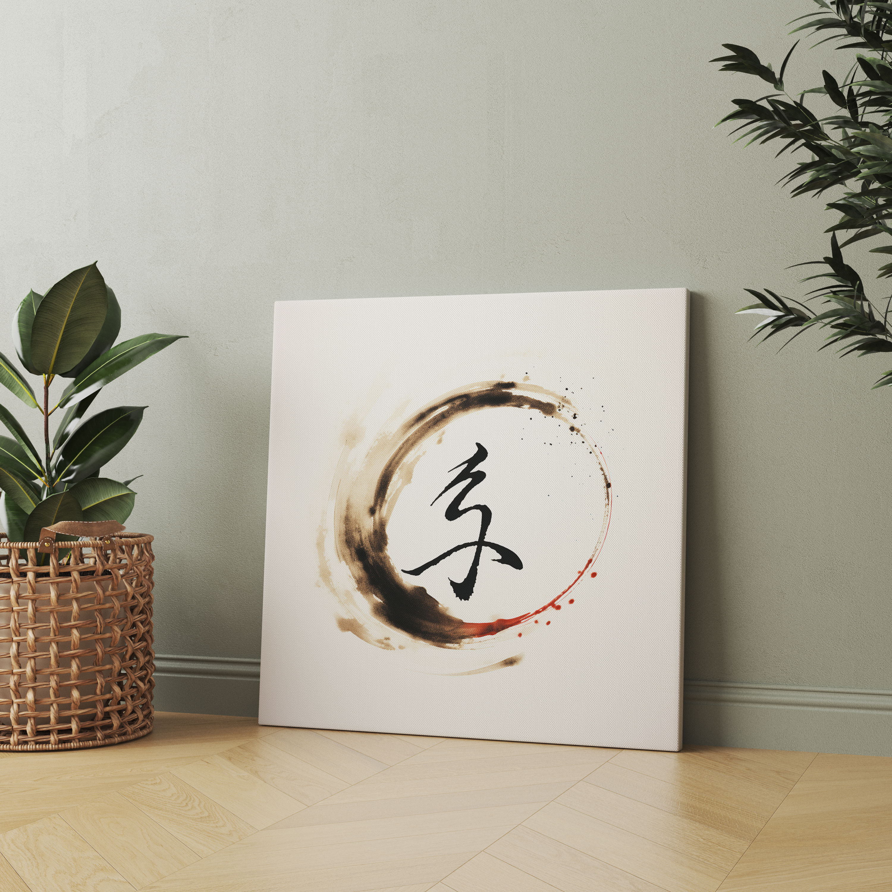 Asya Tablo Baskısı - Zen Hat Sanatı Duvar Dekoru - Asya Kanvas Tablo Uyum Kanvas Duvar Dekoru