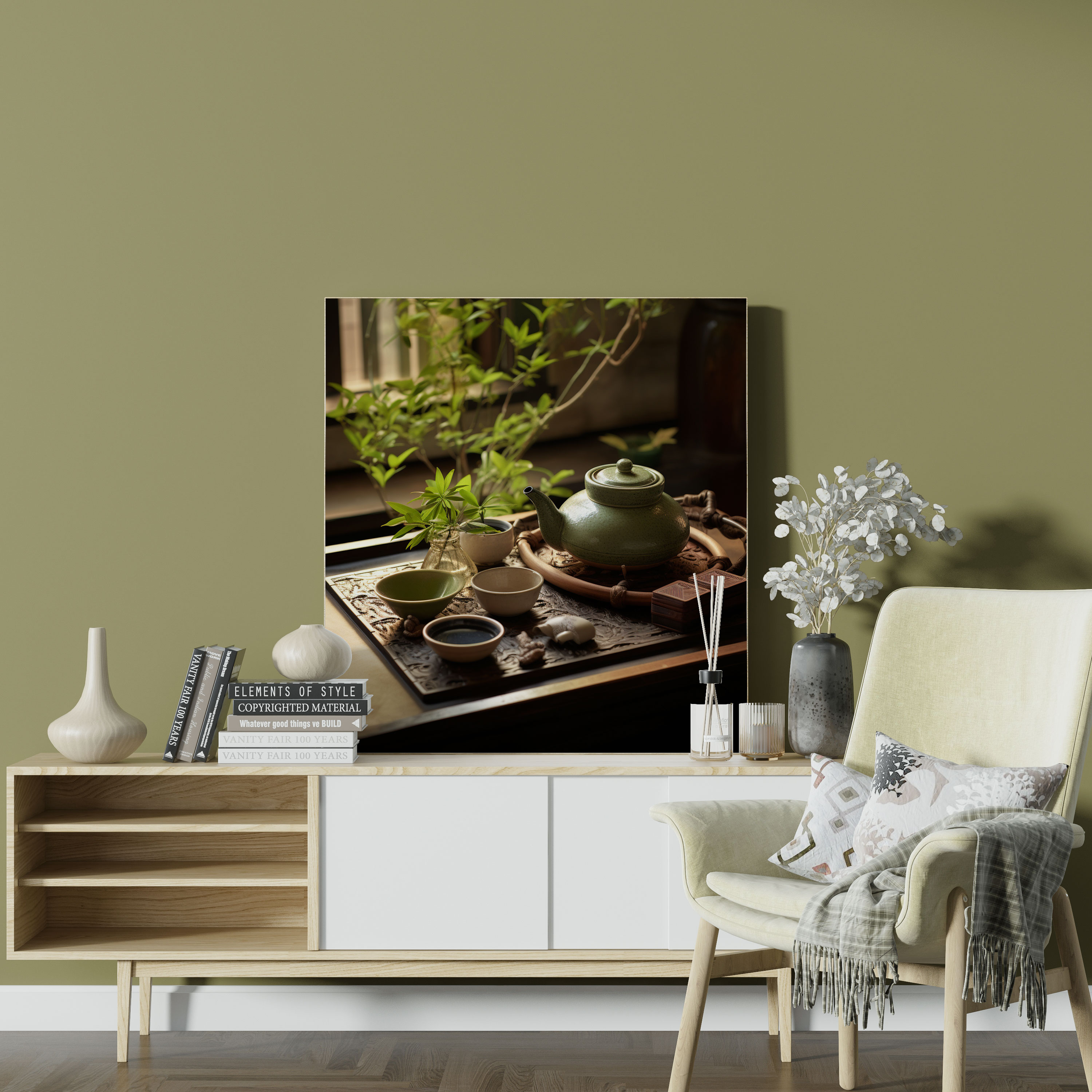 Asian Wall Decoration - Tea Ceremony Canvas Print - Asian, Home Decoration, Elegant Tea Sets, Canvas