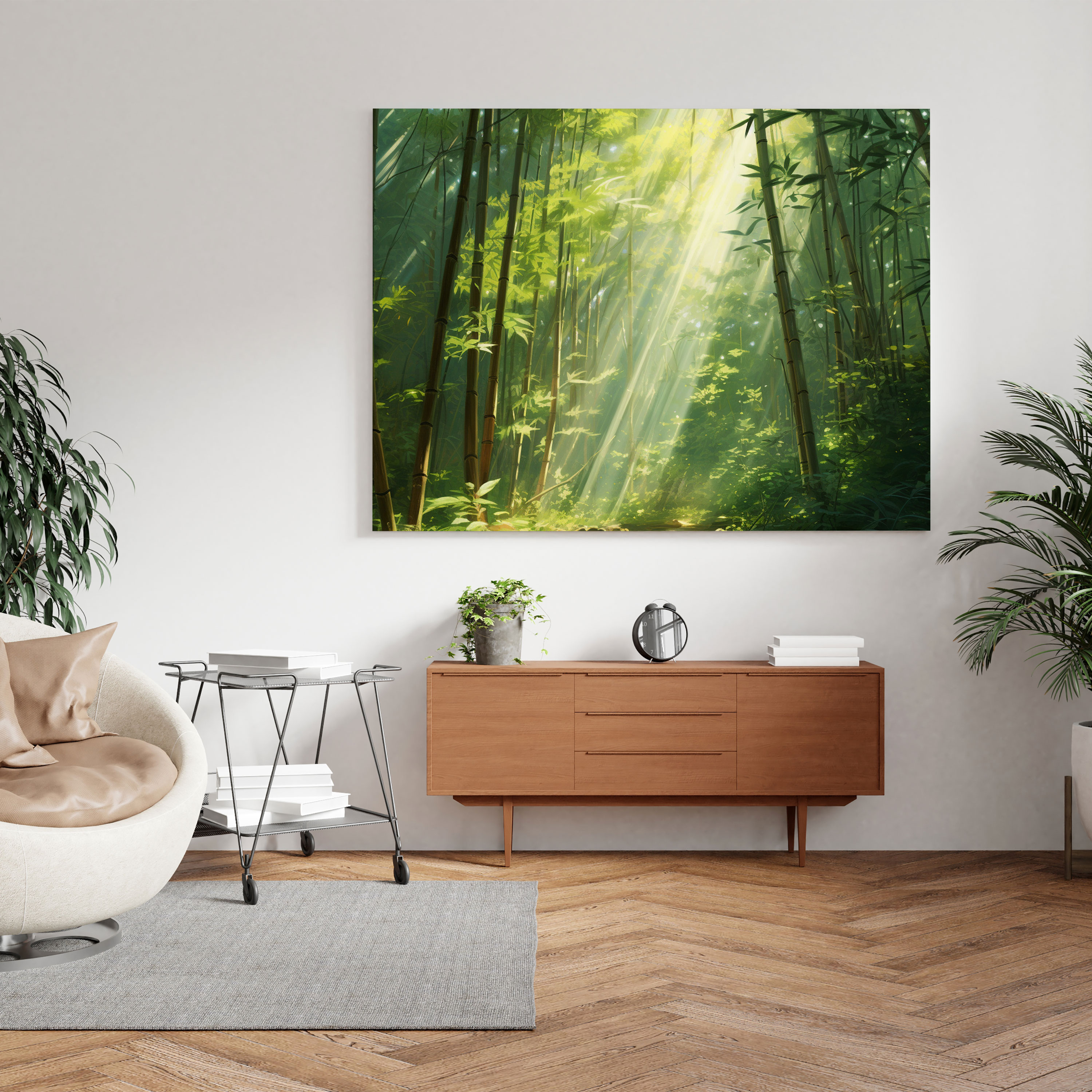 Asya Duvar Sanatı - Bambu Ormanı Kanvas Tablo - Asya Kanvas Tablo Efsanevi Atmosfer Duvar Dekorasyonu
