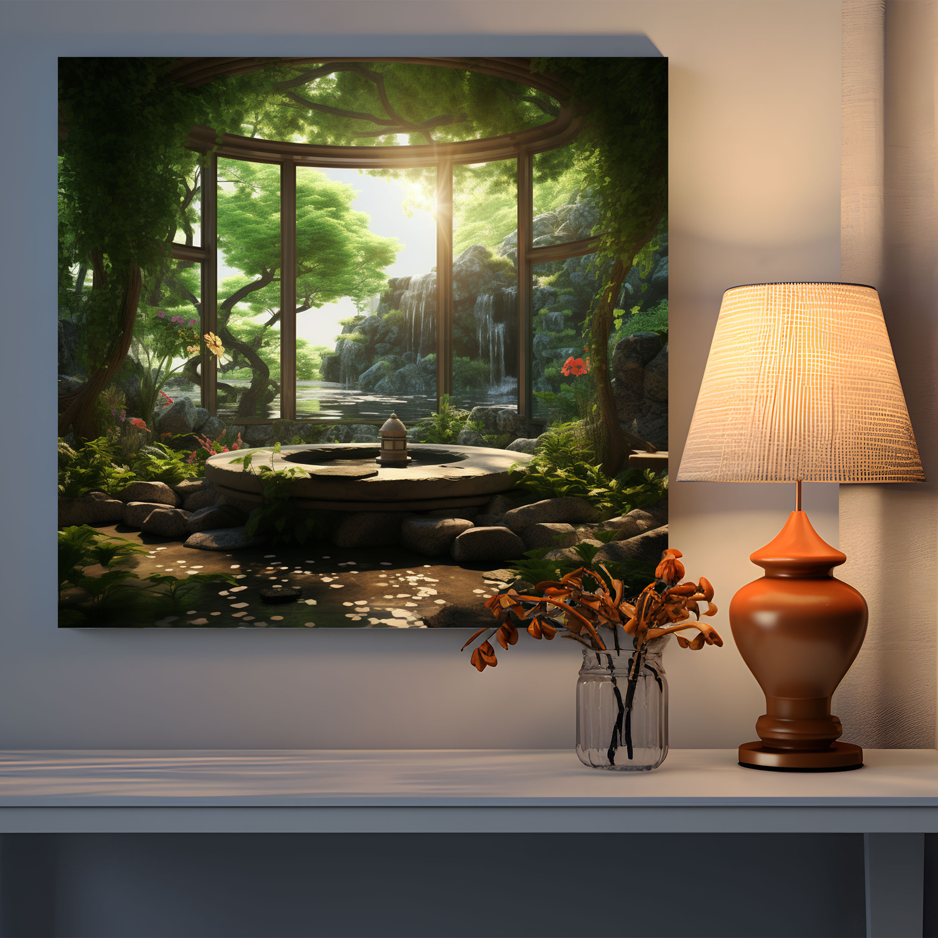 Asian Wall Art: Zen Meditation Garden - Asian, Wall Art, Canvas Print, Greenery