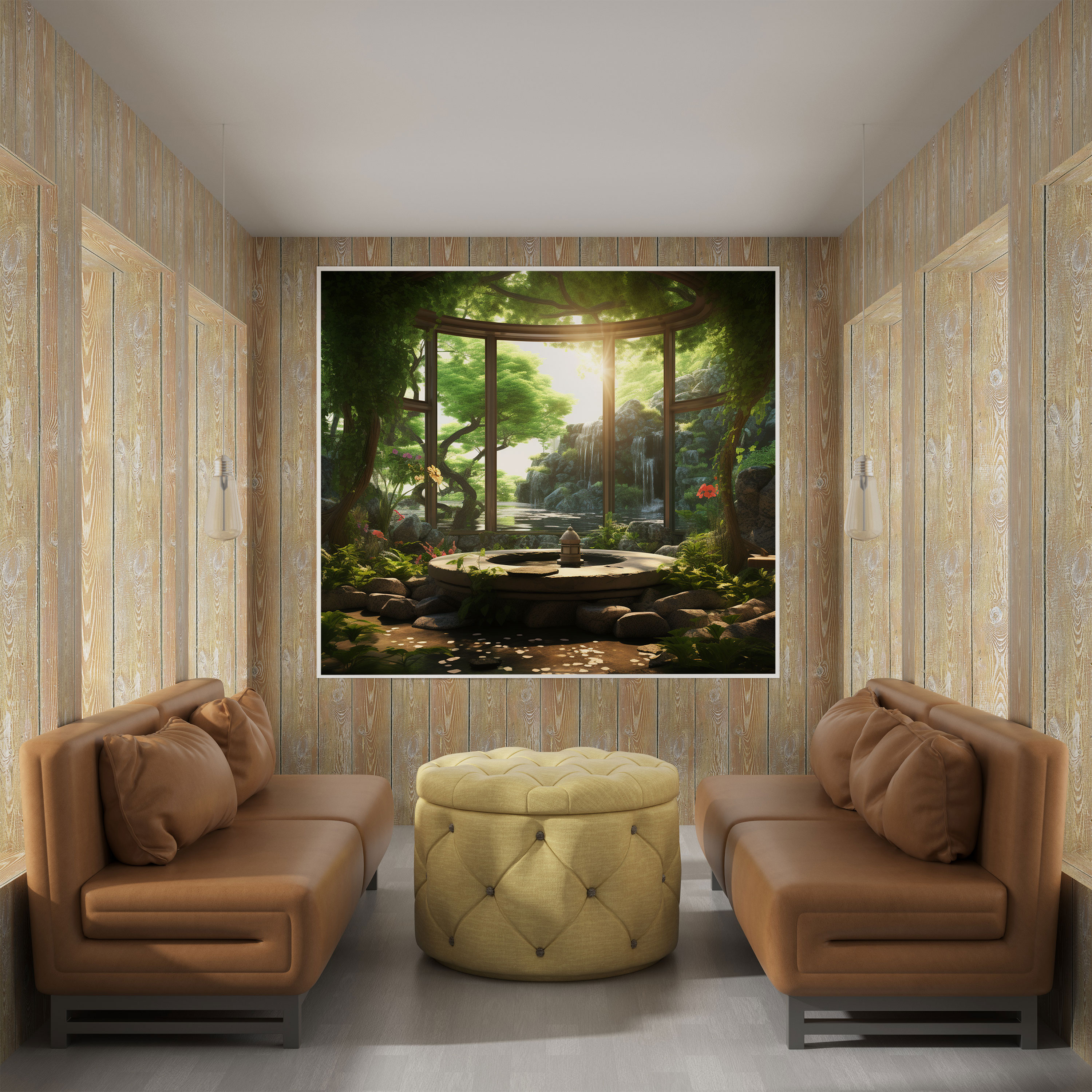Asian Wall Art: Zen Meditation Garden - Asian, Wall Art, Canvas Print, Greenery