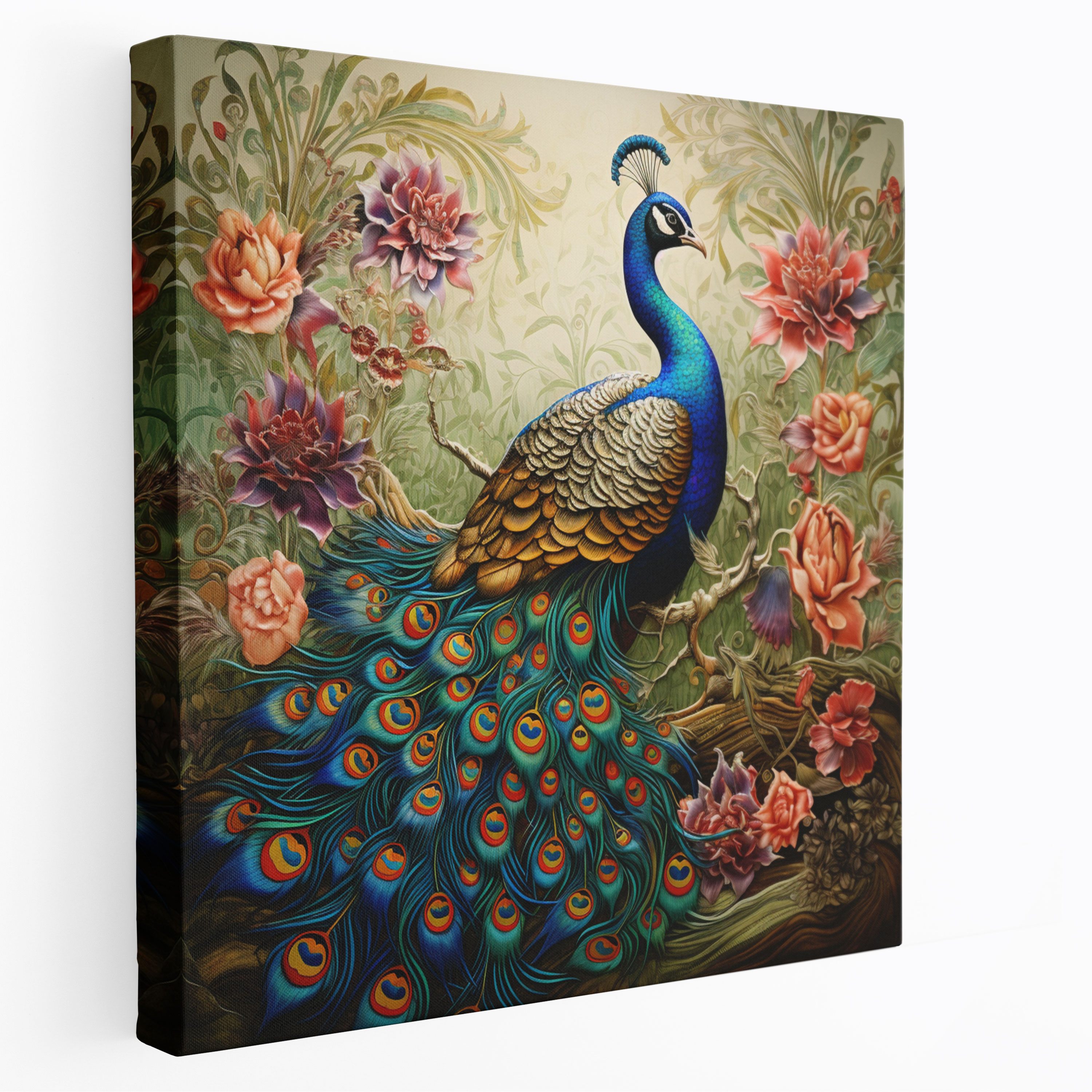 Asian Canvas Print: Opulent Peacock - Asian, Asian, Canvas Wall Art, Opulence