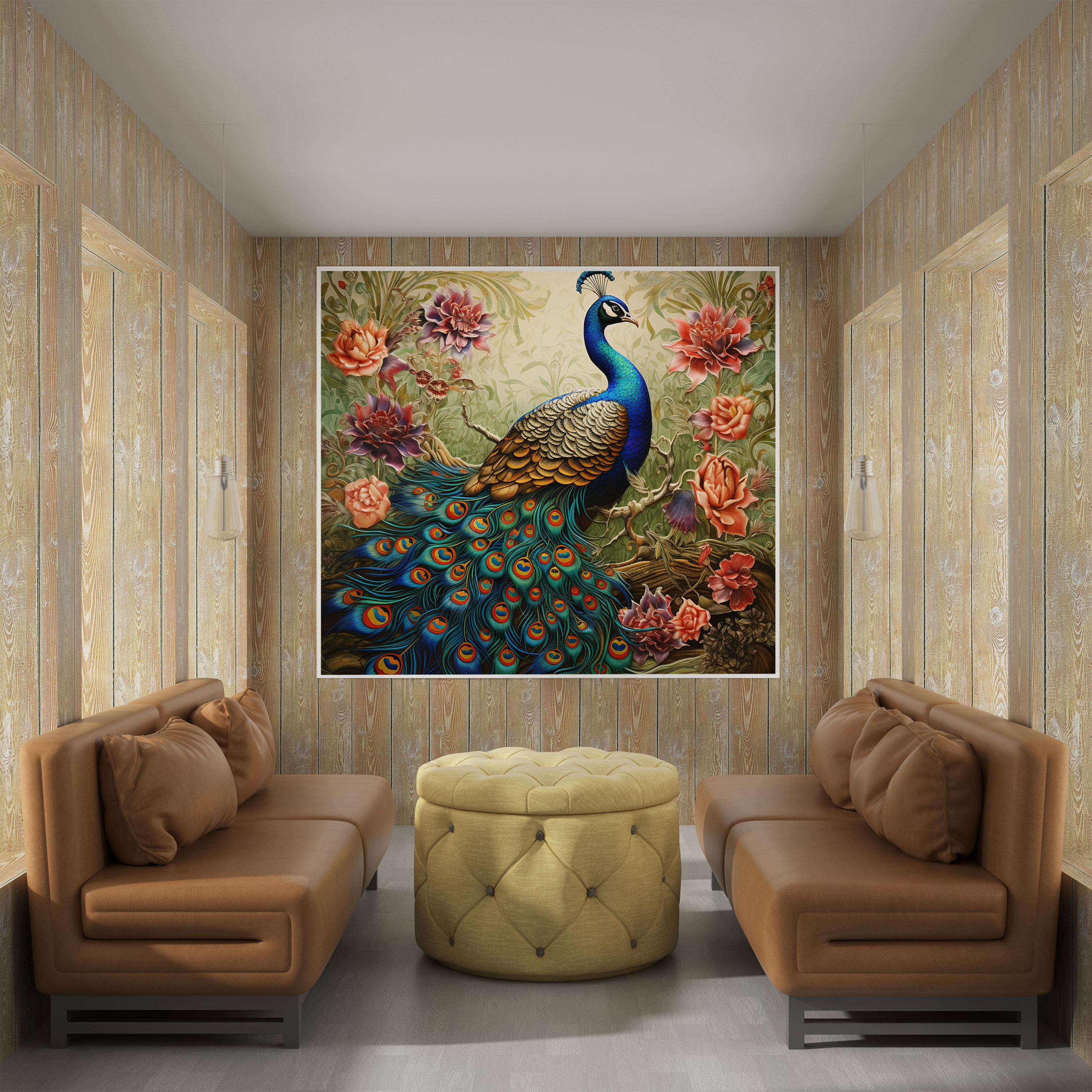 Asian Canvas Print: Opulent Peacock - Asian, Asian, Canvas Wall Art, Opulence